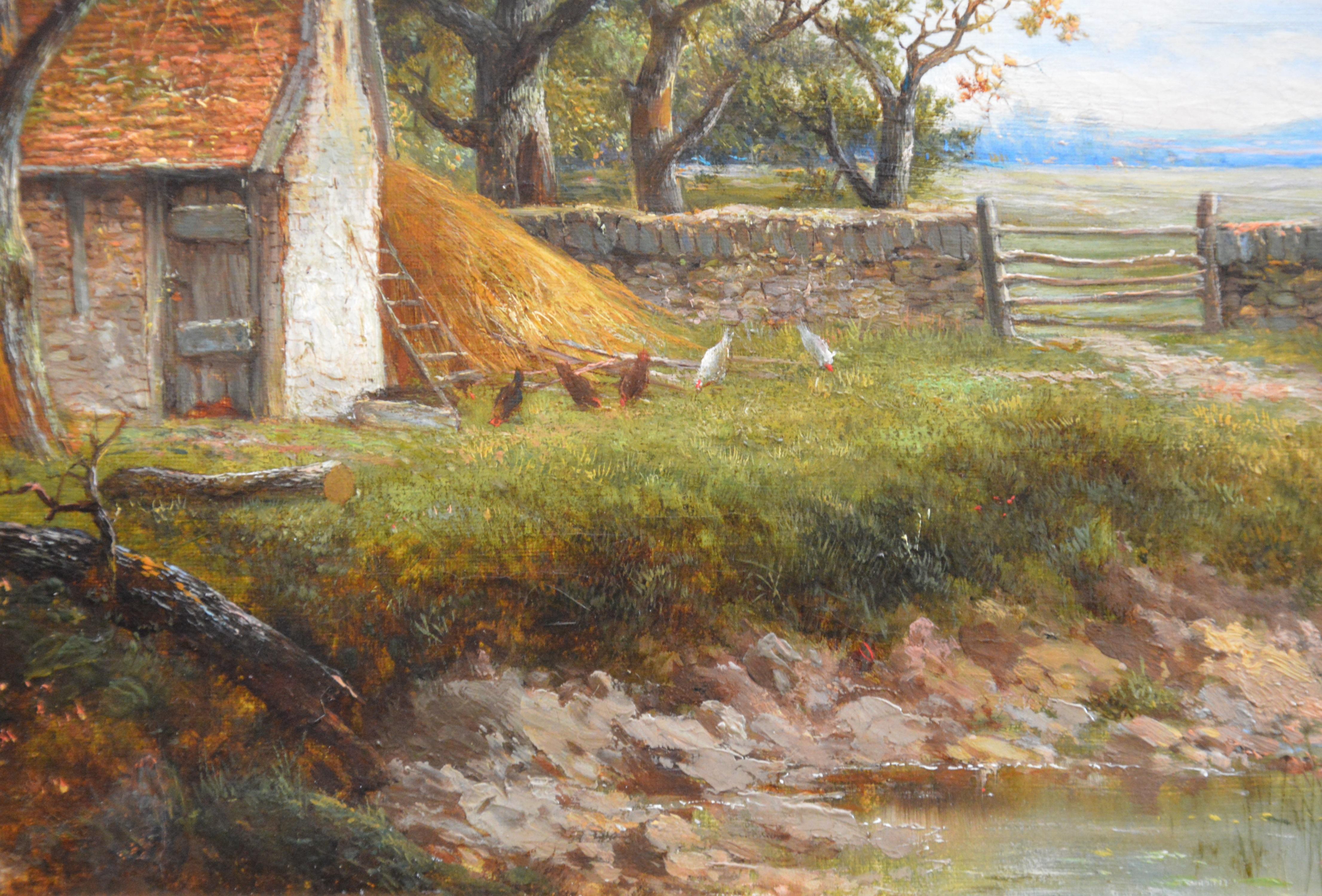 Near Stratford upon Avon - 19th Century Landscape Oil Painting - Brown Figurative Painting by Joseph Thors