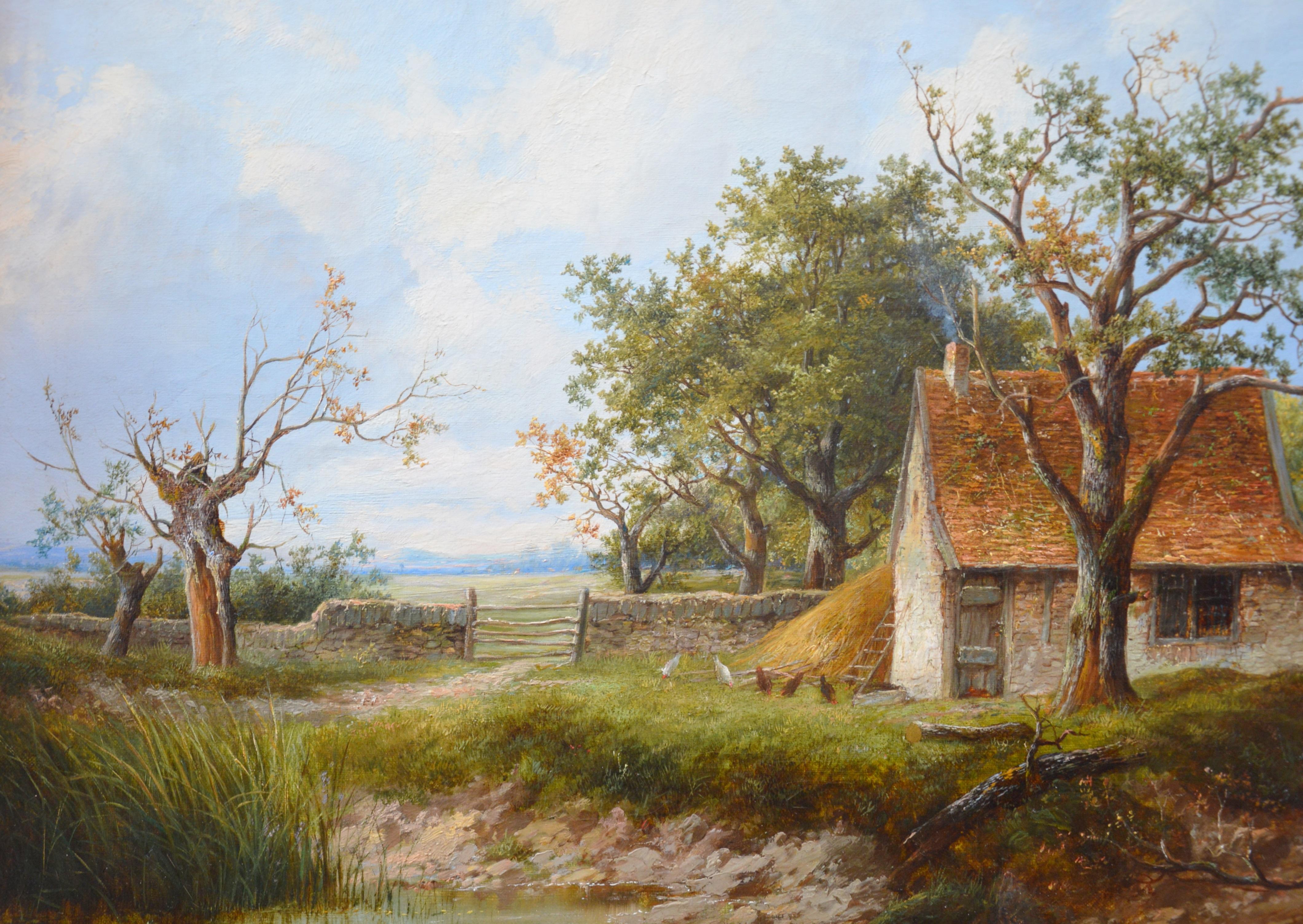 Near Stratford upon Avon - 19th Century Landscape Oil Painting 1