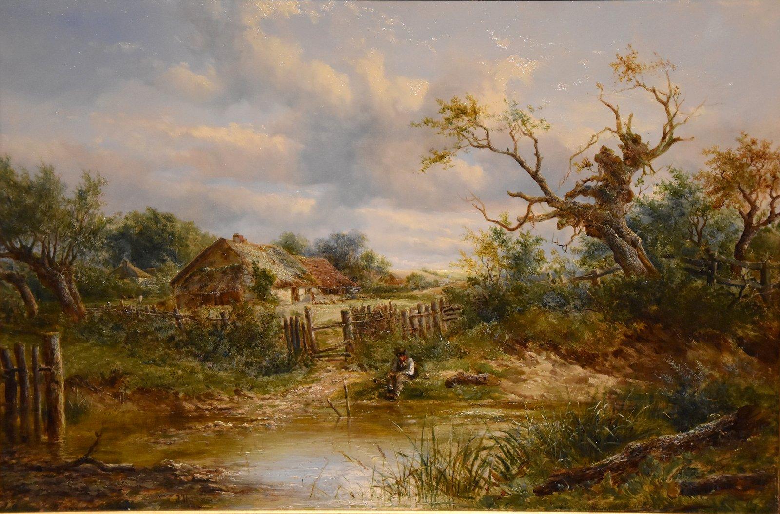 Peinture à l'huile de Joseph Thors « A Quiet Day by The River » en vente 1