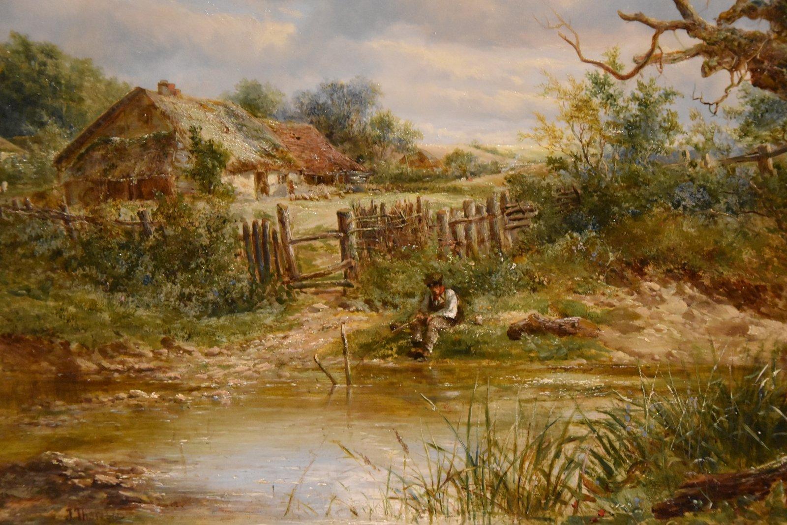 Peinture à l'huile de Joseph Thors « A Quiet Day by The River » en vente 3