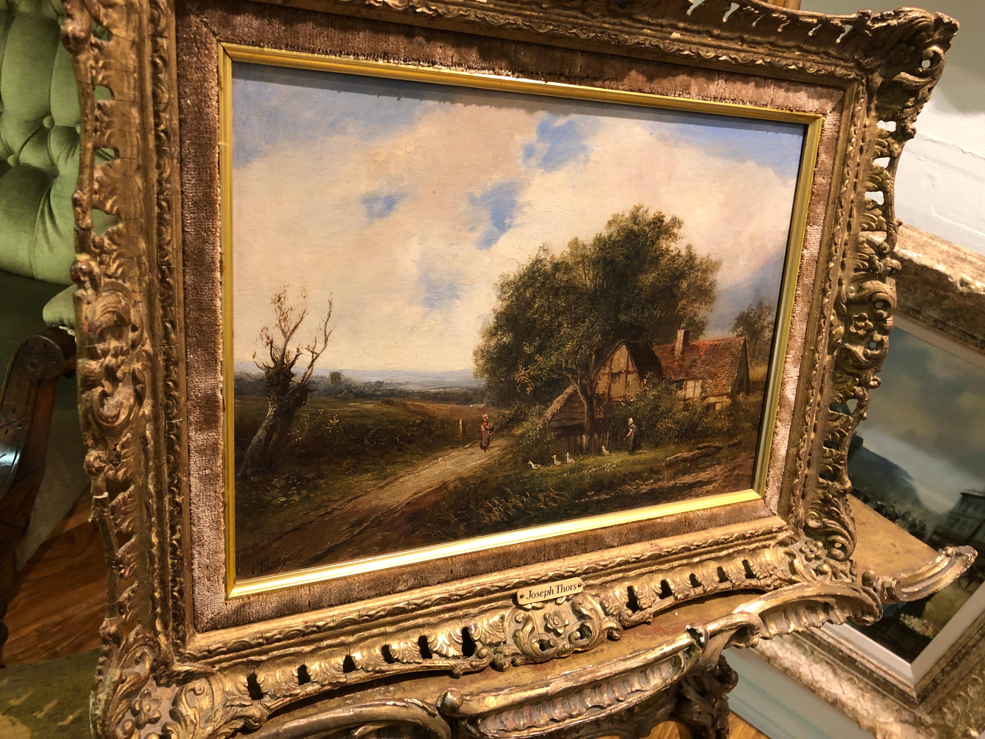 OLD FINE Original Antique J. THORS 19th Century British OLD MASTER OIL PAINTING For Sale 2