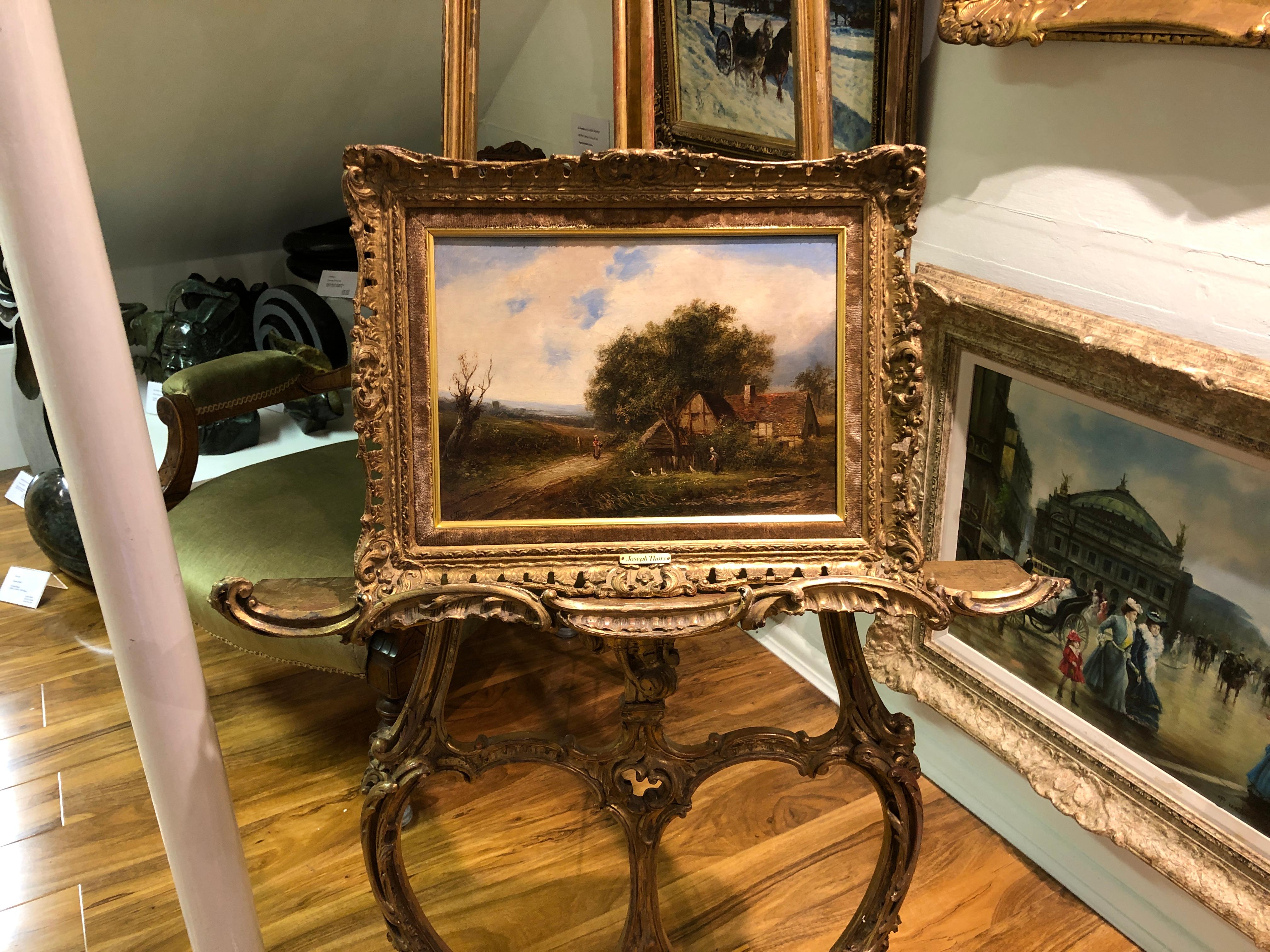 VECCHIA PITTURA AD OLIO FINE ORIGINALE J. THORS XIX secolo British OLD MASTER 10