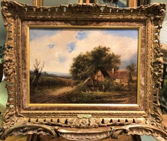 VECCHIA PITTURA AD OLIO FINE ORIGINALE J. THORS XIX secolo British OLD MASTER
