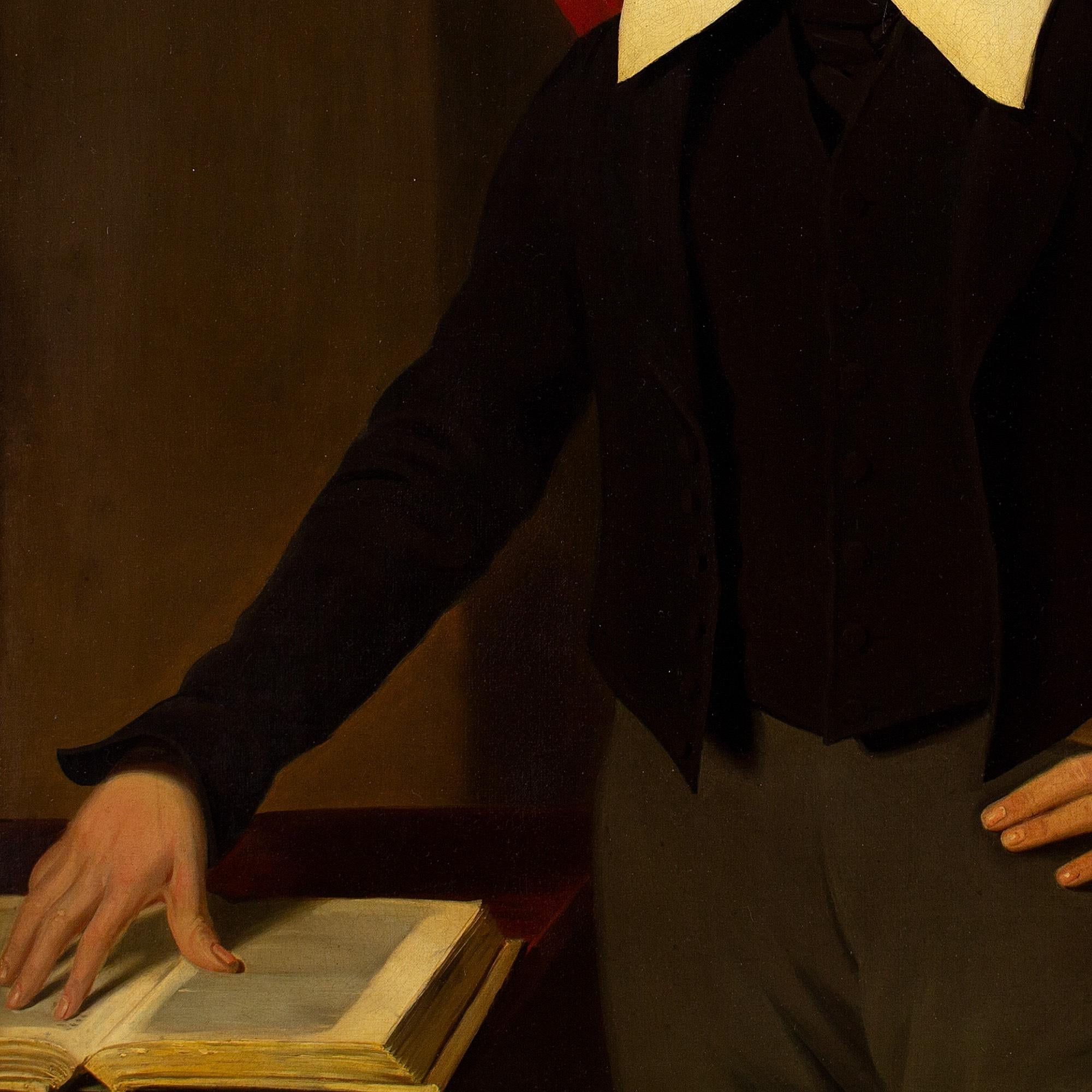 Joseph Thraves, Portrait Of A Scholar, Oil Painting For Sale 1