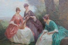 Pintura figurativa pastoral sin título en estilo idealizado