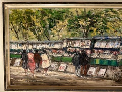Impressionniste Mid Century Modernity, Book sellers by the Seine , Paris, France