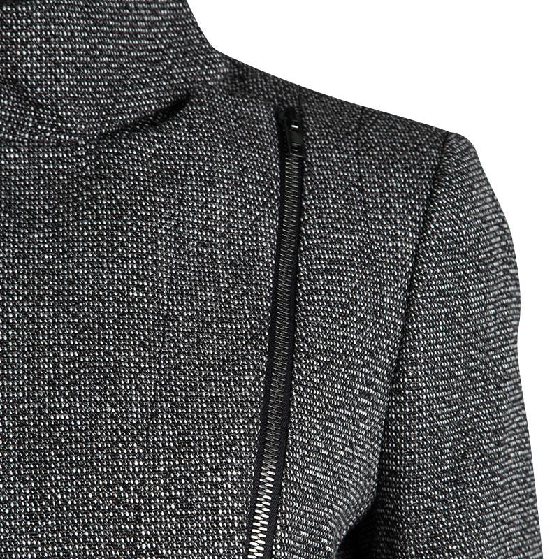 Joseph Tricolor Techno Tweed Zip Detail Preston Long Coat L In New Condition In Dubai, Al Qouz 2