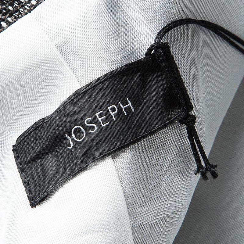 Women's Joseph Tricolor Techno Tweed Zip Detail Preston Long Coat L