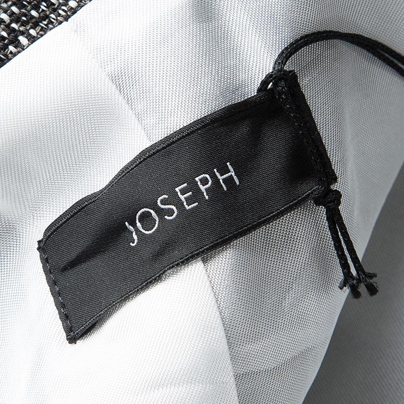 Women's Joseph Tricolor Techno Tweed Zip Detail Preston Long Coat M