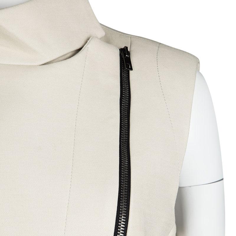 Women's Joseph Tricolor Zip Detail Preston Sleeveless Long Coat M
