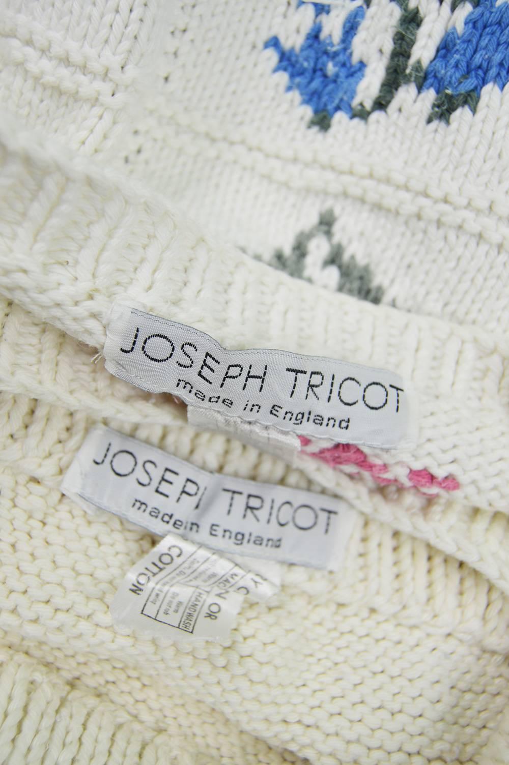 Joseph Tricot Vintage 1980s Hand Knit Cotton 2 Piece Oversized Sweater & Skirt 2