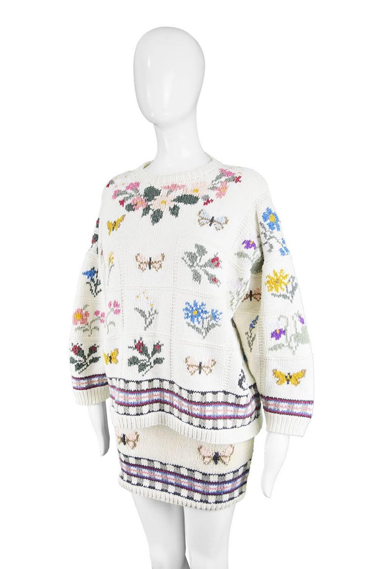 Joseph Tricot Vintage 1980s Hand Knit Cotton 2 Piece Oversized 