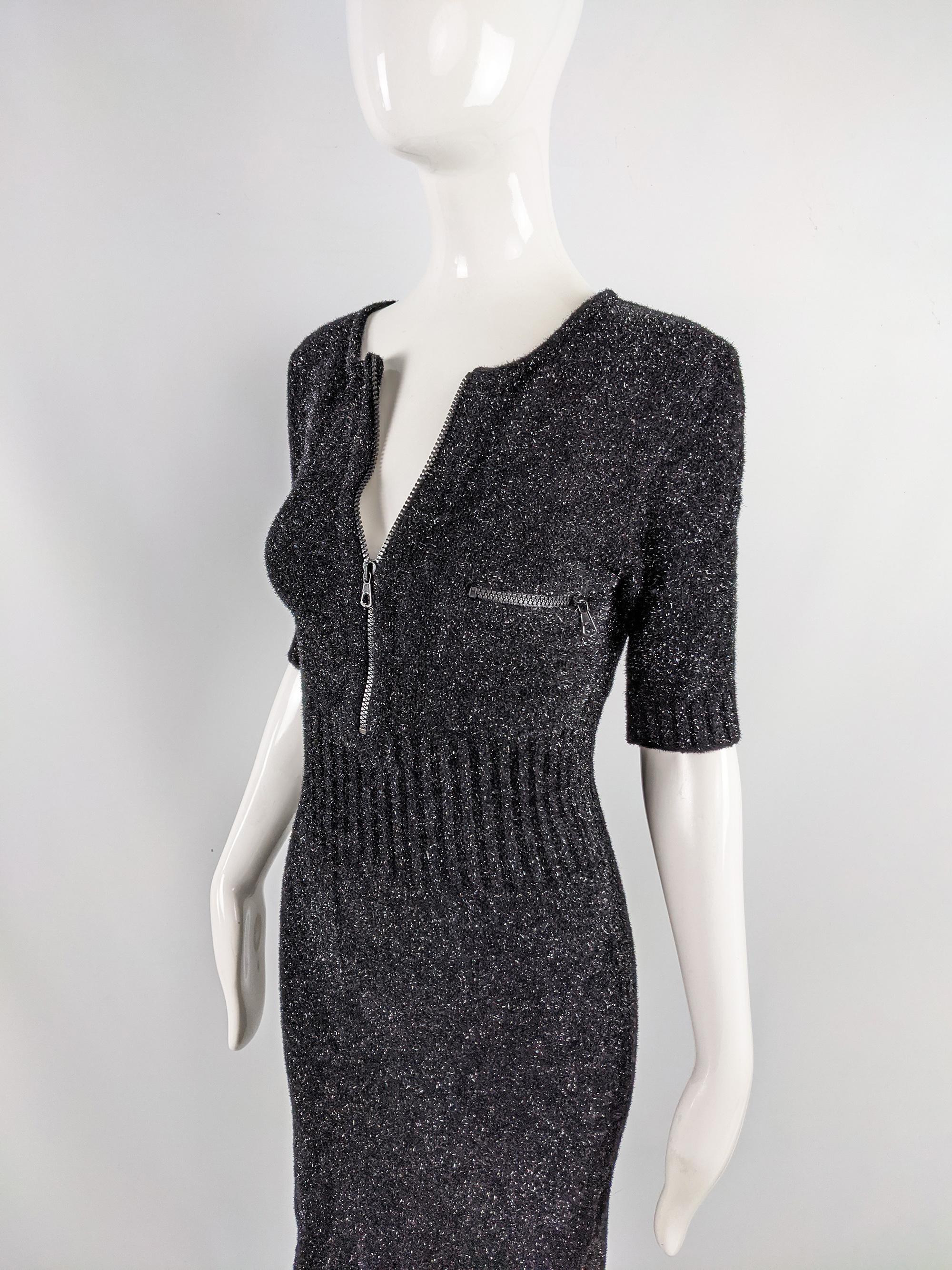 cream lurex knit dress