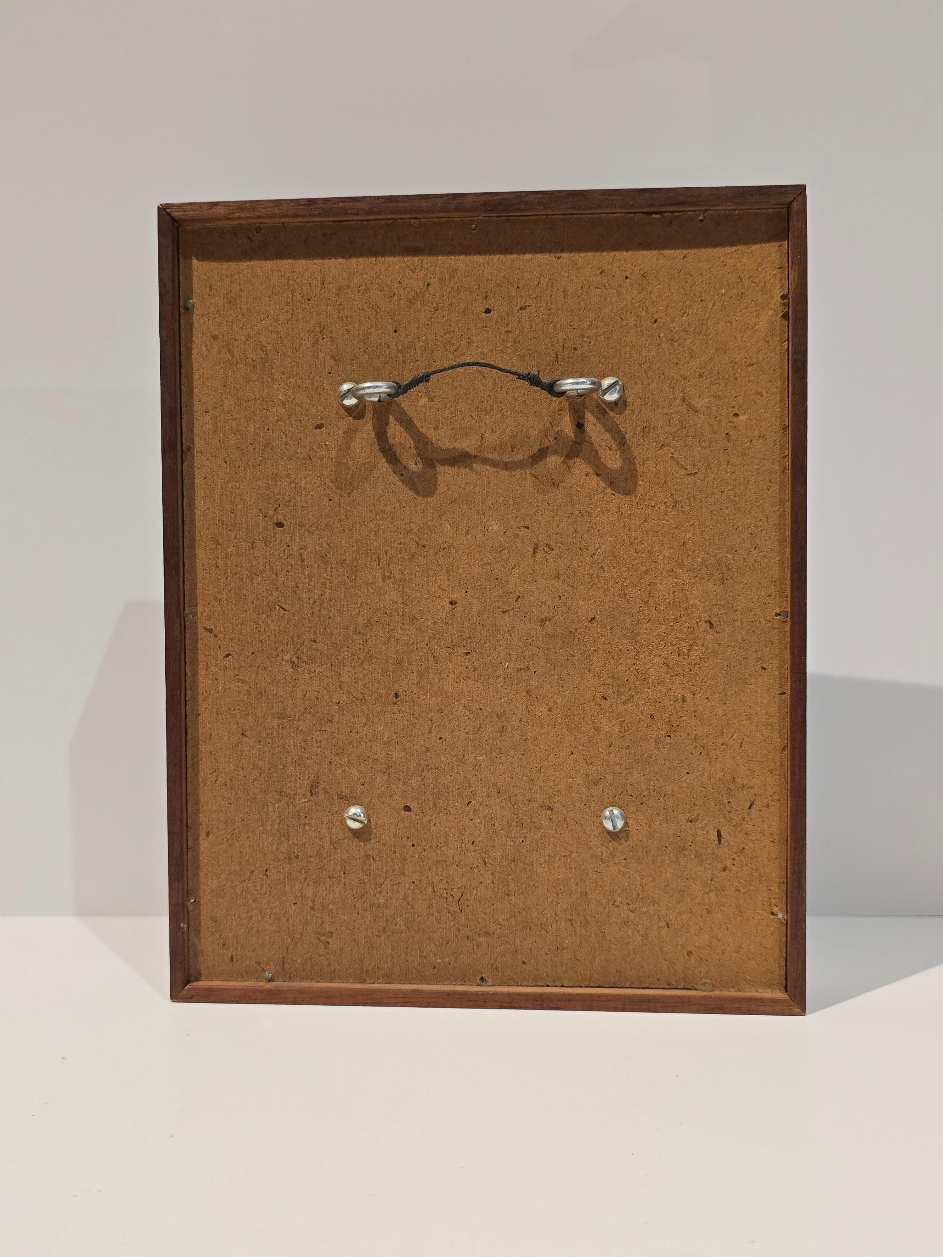 Joseph Trippetti  Framed Silver Enamel on Copper  Plaque Picture Watchmaker Bon état - En vente à Sarasota, FL