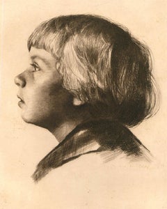 Joseph Uhl (1877-1945) - Early 20th Century Etching, Portrait of a Child