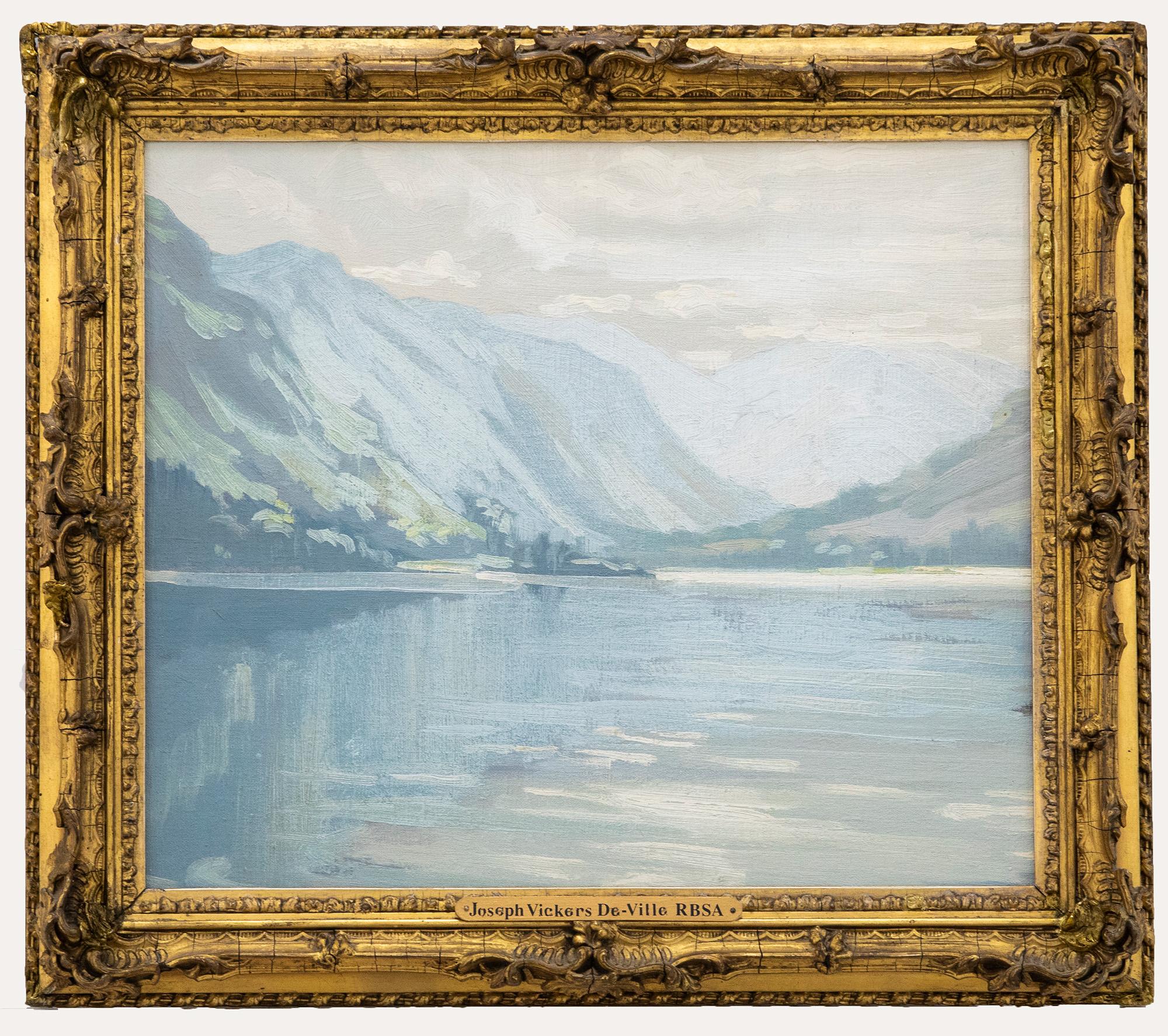Joseph Vickers De Ville Landscape Painting - Joseph Vickers Deville RSBA (1856-1925) - Oil, View of the Loch