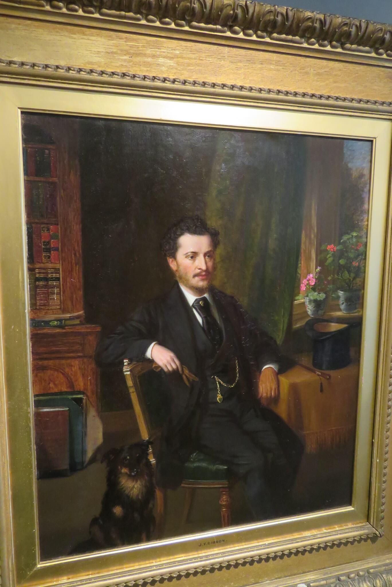 The English House of Antiques Country Antiques peinture à l'huile PORTRAIT D'UN GENTLEMAN en vente 4