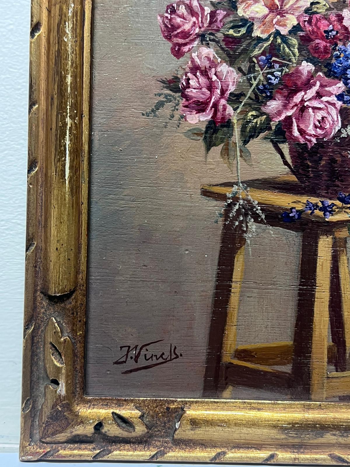 Still Life of Roses
by Joseph Vinck (French 1900-1979)
signed oil on board, framed
framed: 10 x 8 inches
board: 9 x 6 inches
provenance: private collection
condition: very good and sound condition