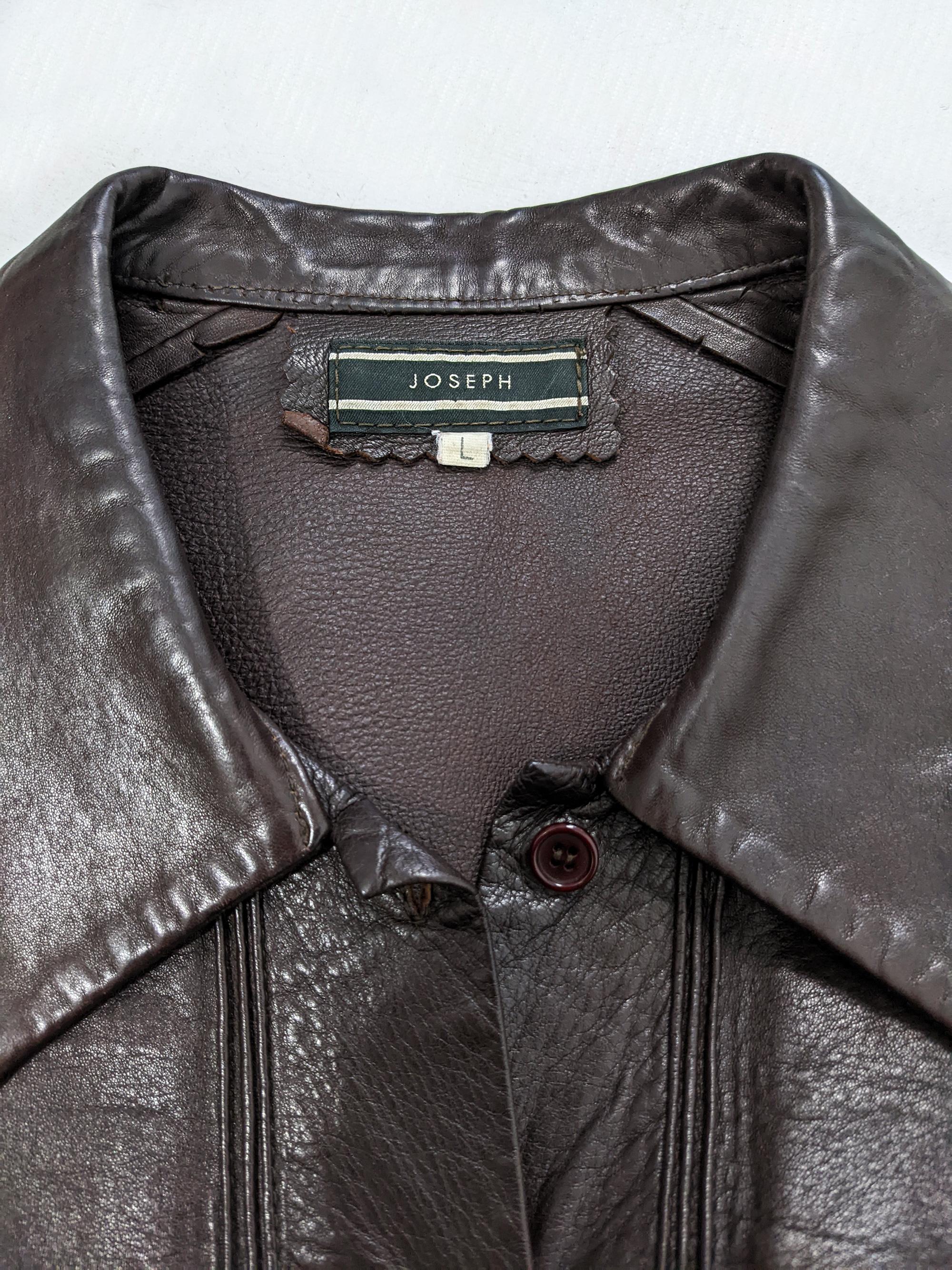 Joseph Vintage 1990er Jahre Womens Buttery Soft Brown Lederjacke im Angebot 5