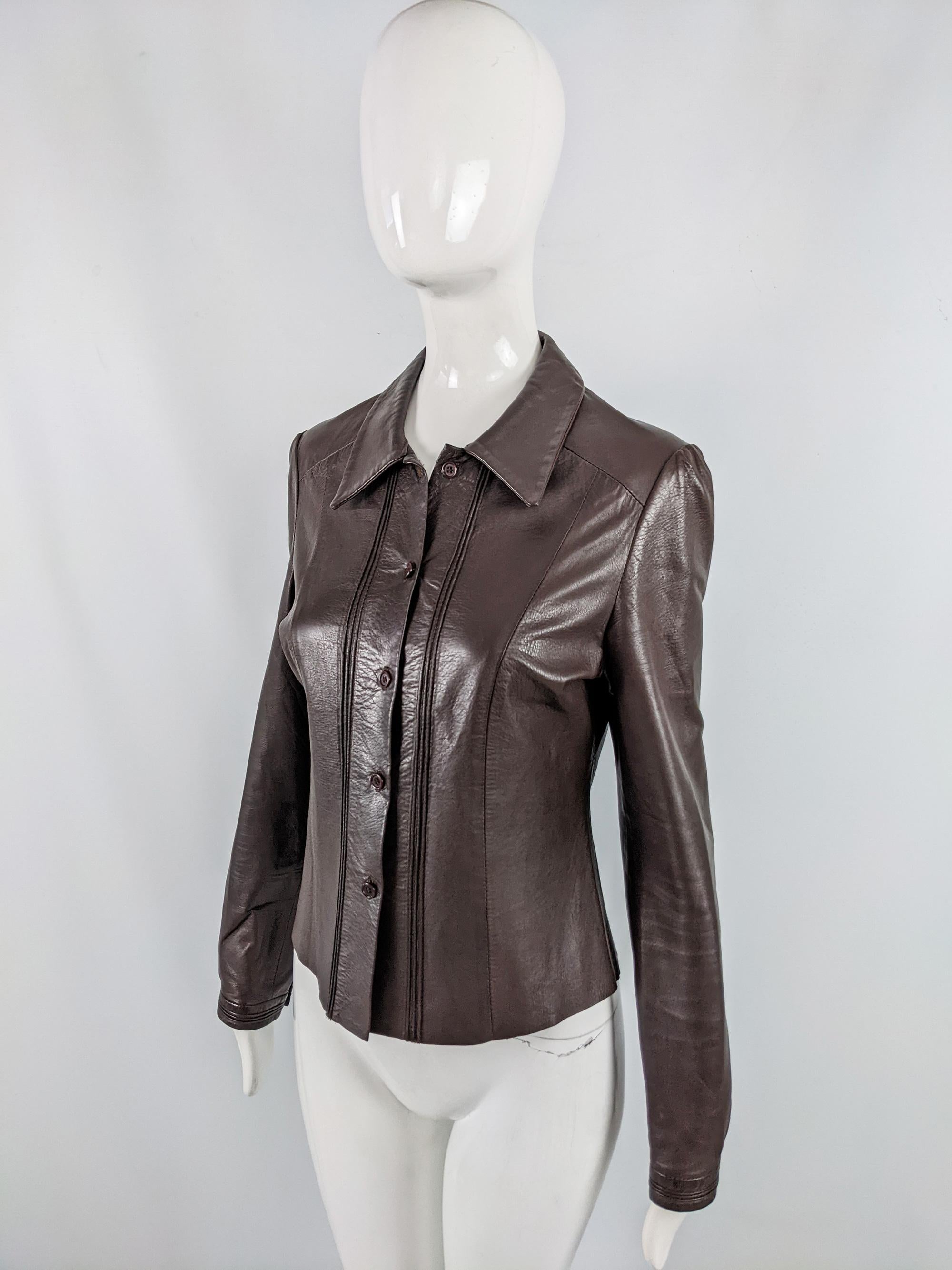 Joseph Vintage 1990er Jahre Womens Buttery Soft Brown Lederjacke (Schwarz) im Angebot