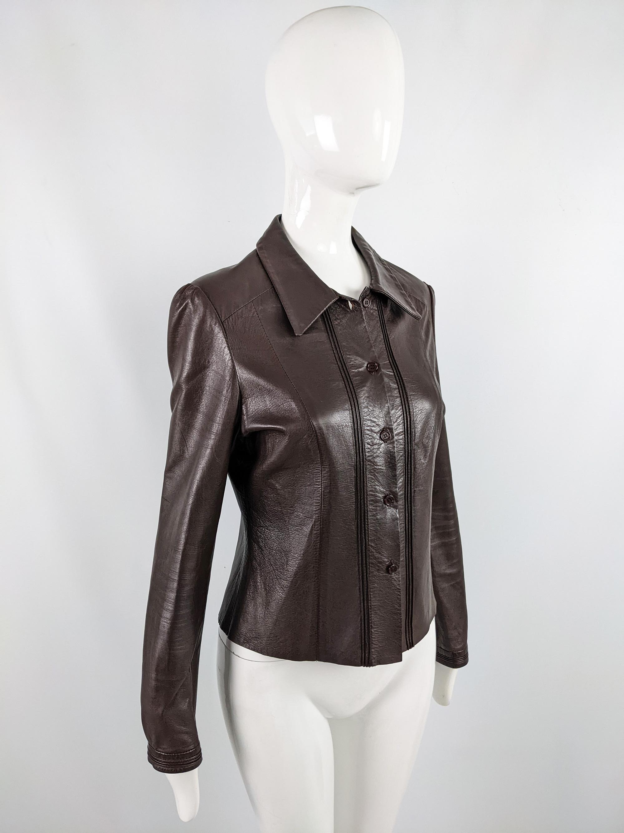 Joseph Vintage 1990er Jahre Womens Buttery Soft Brown Lederjacke im Angebot 2