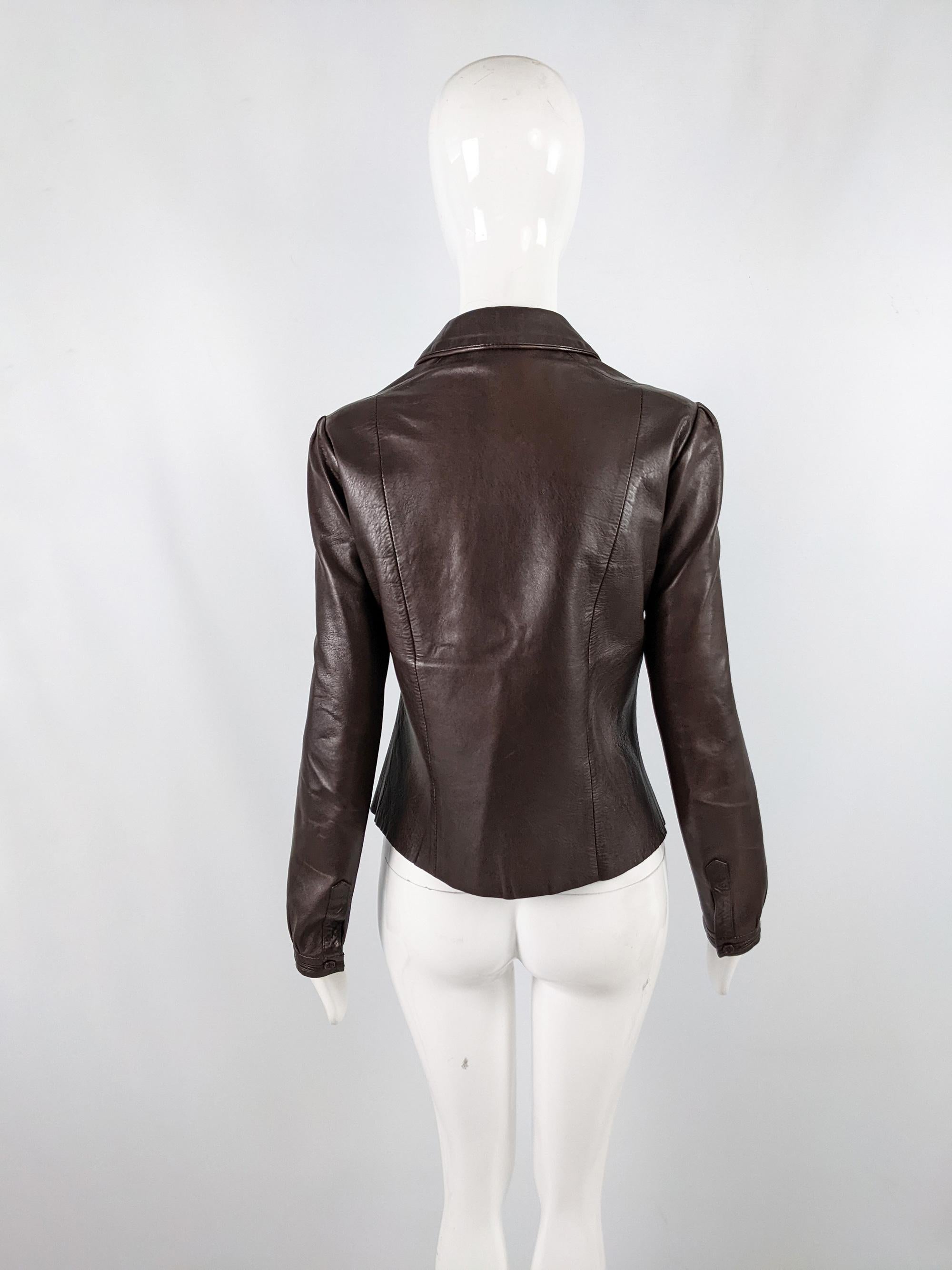 Joseph Vintage 1990s Womens Buttery Soft Brown Leather Jacket For Sale at  1stDibs