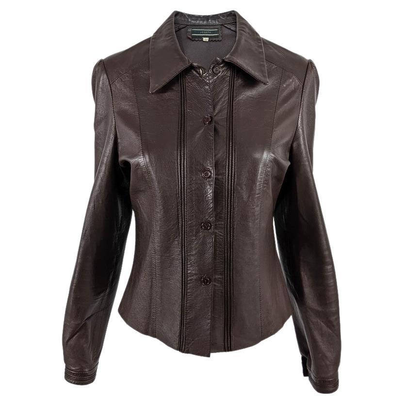 Joseph Vintage 1990er Jahre Womens Buttery Soft Brown Lederjacke im Angebot