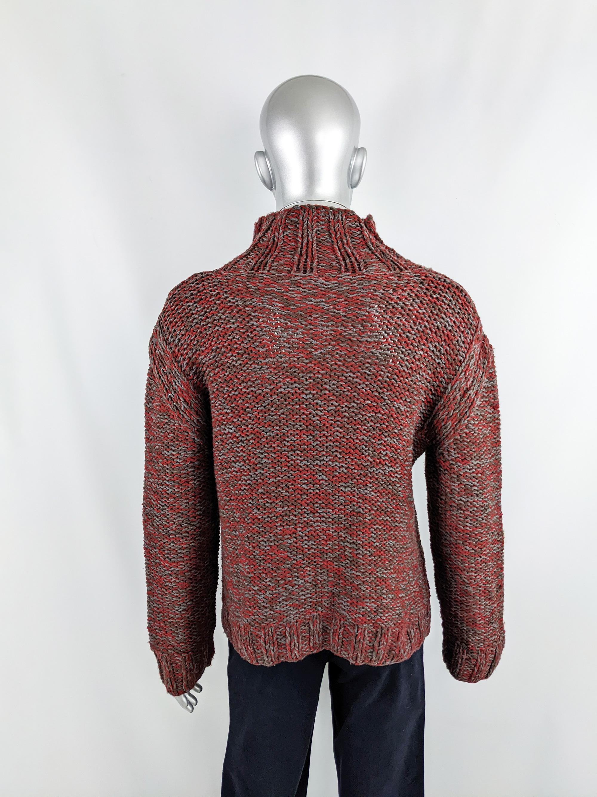 Joseph Vintage Mens 1990s Red Cable Knit Knitwear Sweater  1