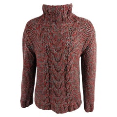 Joseph Vintage Mens 1990s Red Cable Knit Knitwear Sweater 