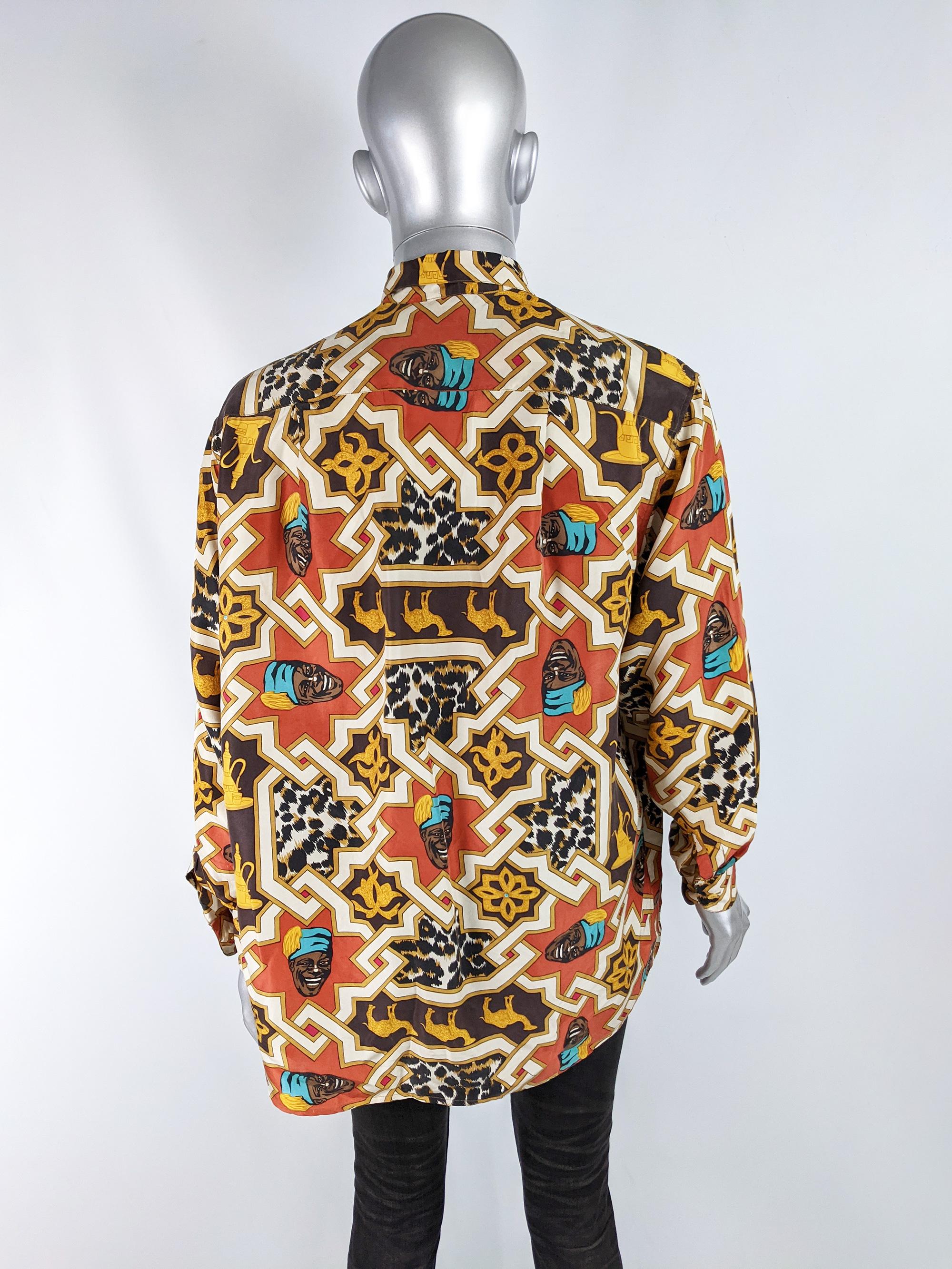 Beige Joseph Vintage Mens Oversized Pure Silk Shirt, 1980s For Sale