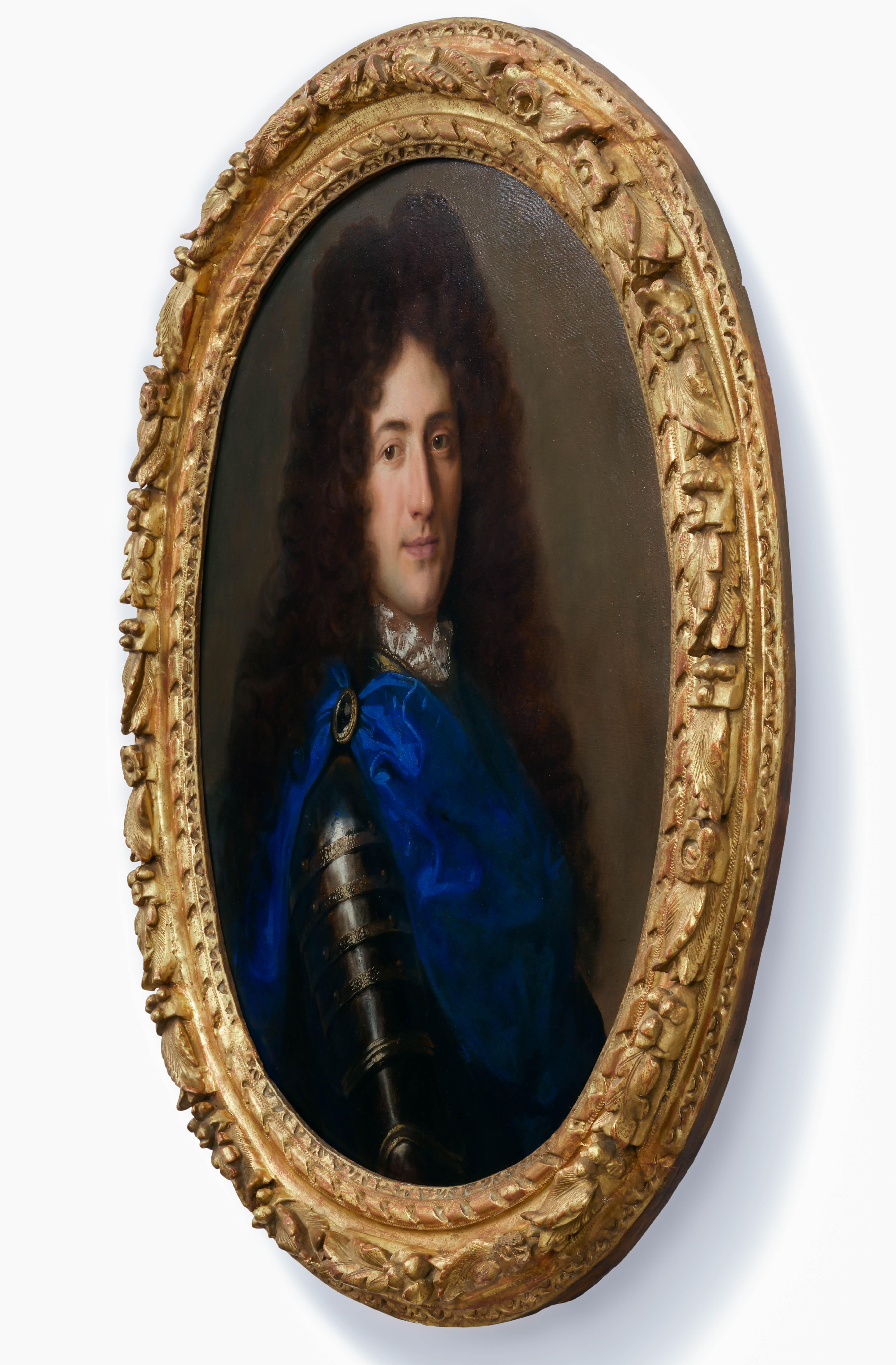 Porträt eines Herren in Rüstung und azurblauem Mantel mit Diamantbrosche um 1700
Joseph Vivienne zugeschrieben  (1657-1735)

Der Dargestellte in diesem hervorragenden Porträt, das von Titan Fine Art angeboten wird, ist mit der für die französische