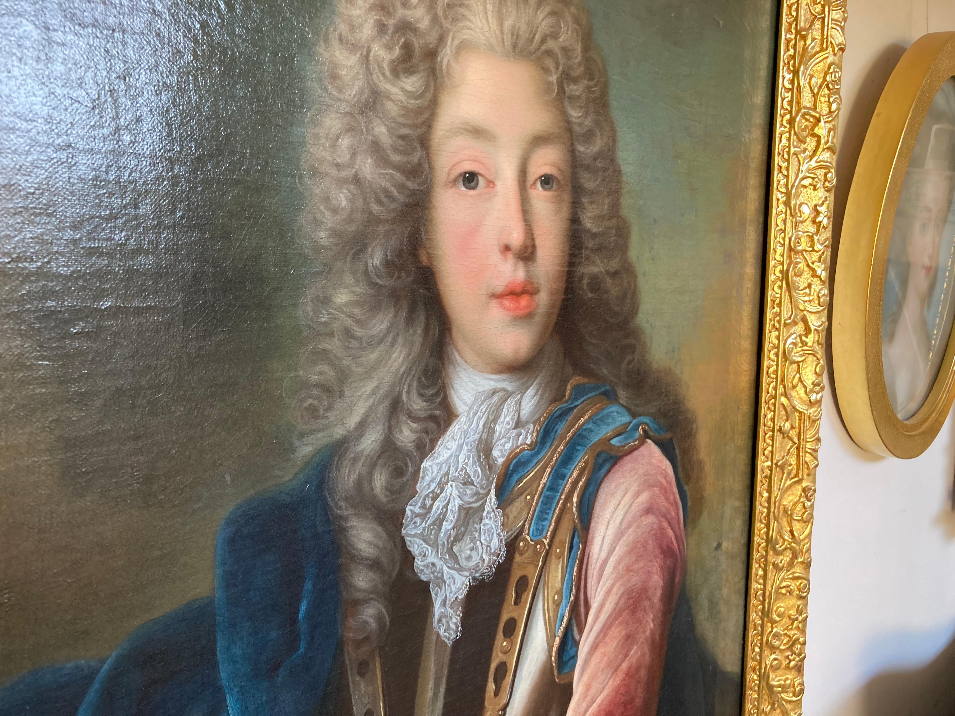 Portrait Johann Theodor Bavaria, Son of Prince Elector, by Joseph Vivien, Rococo For Sale 6