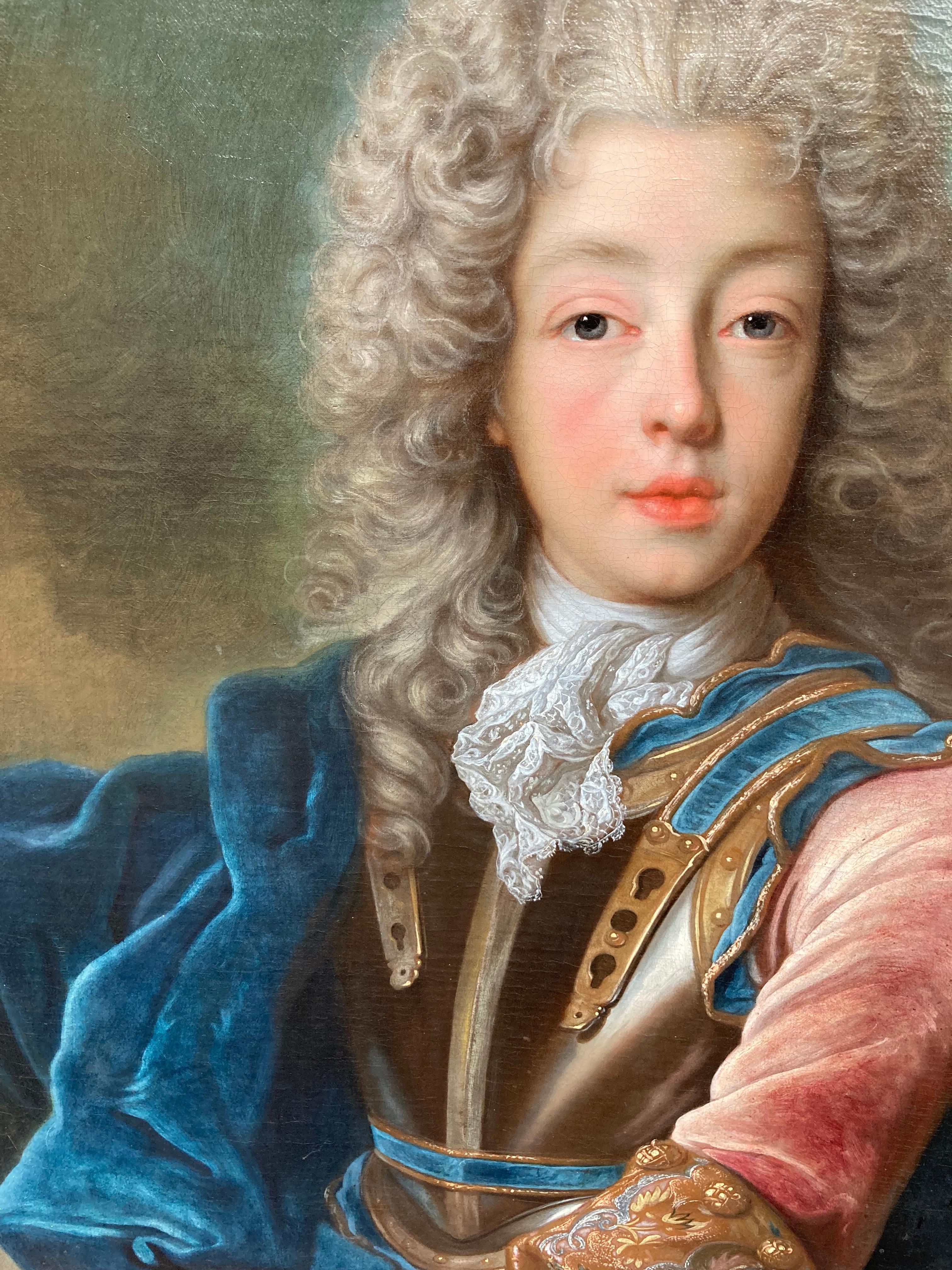 Portrait Johann Theodor Bavaria, Son of Prince Elector, by Joseph Vivien, Rococo For Sale 1