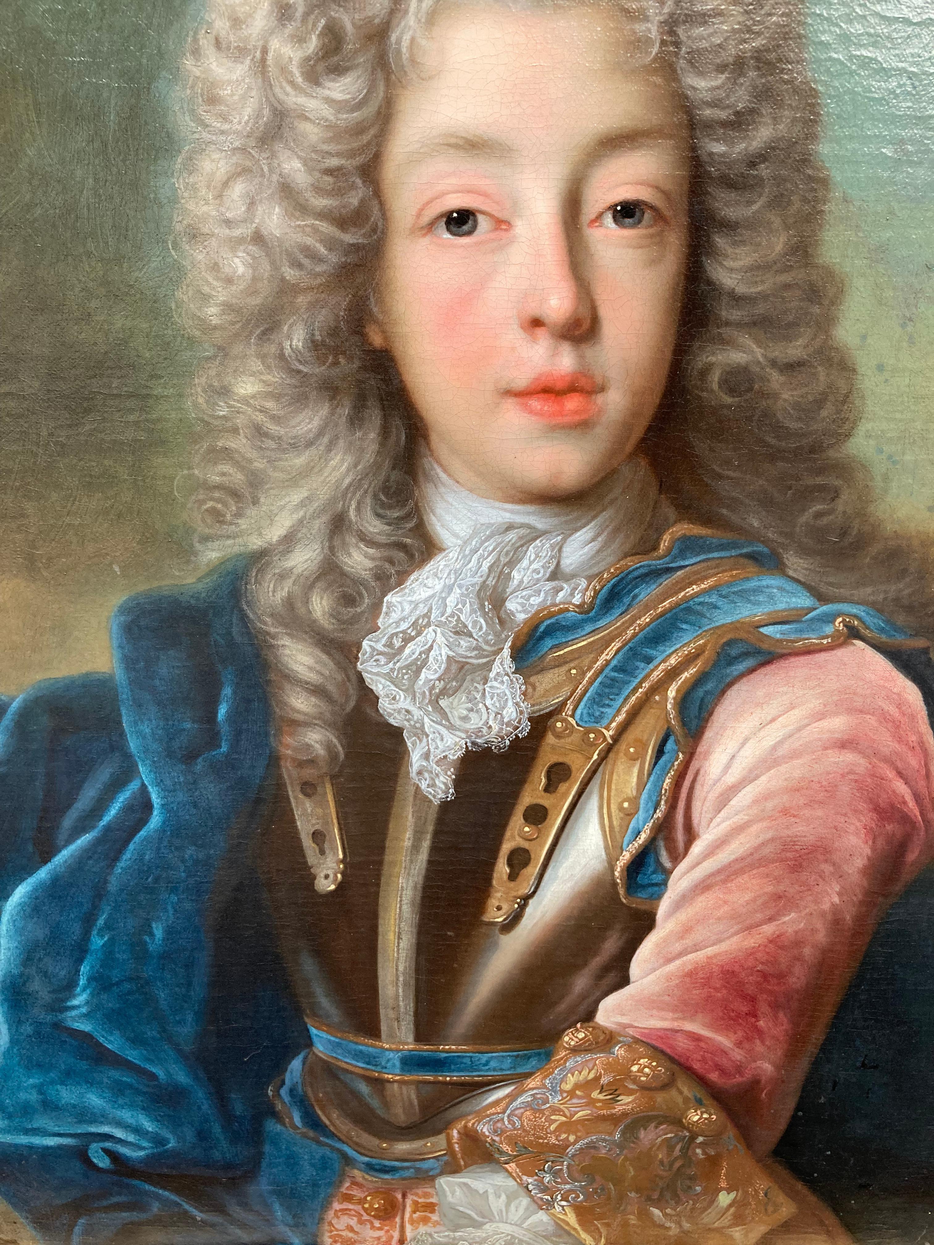 Portrait Johann Theodor Bavaria, Son of Prince Elector, by Joseph Vivien, Rococo For Sale 2