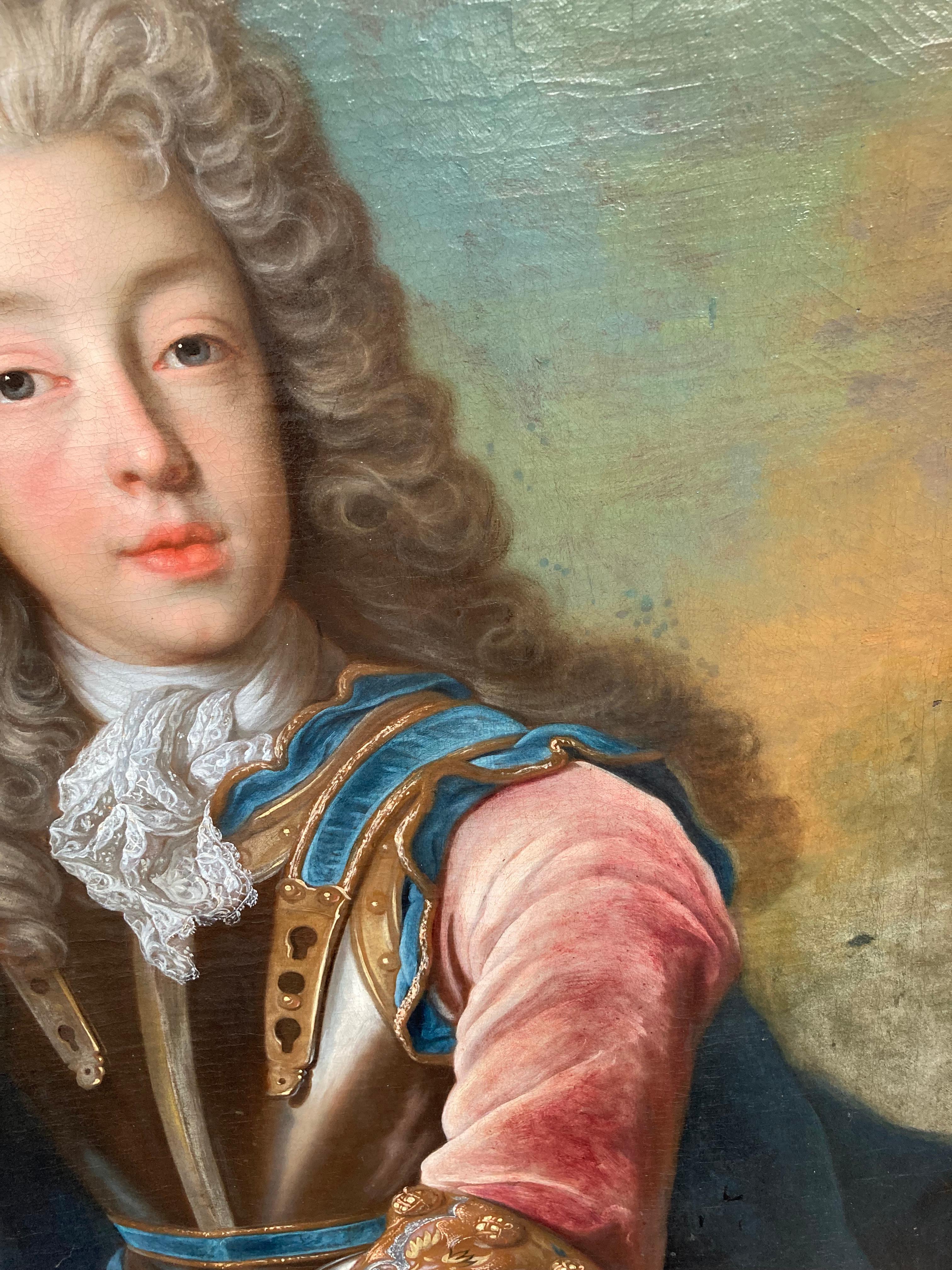 Portrait Johann Theodor Bavaria, Son of Prince Elector, by Joseph Vivien, Rococo For Sale 3