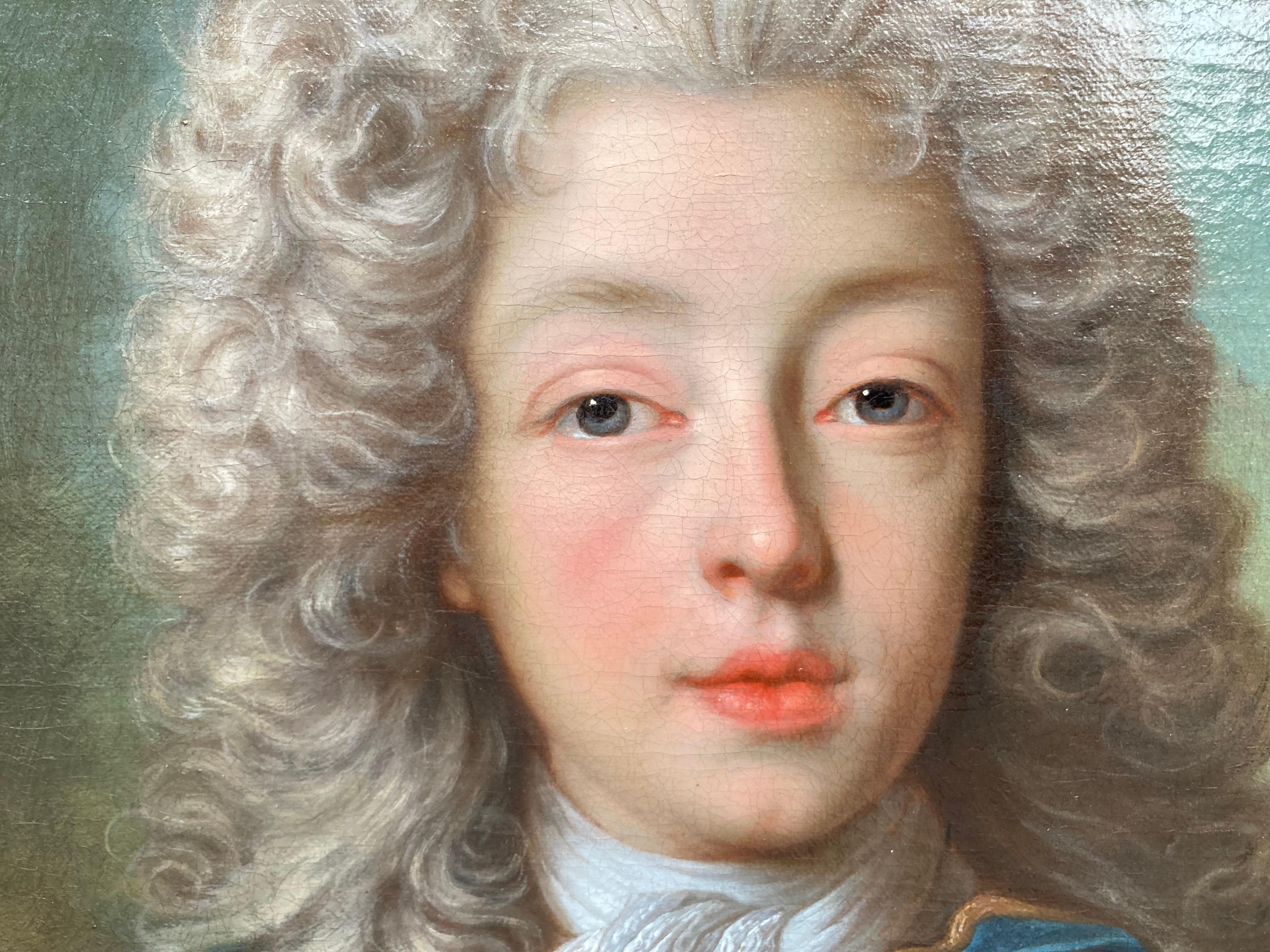Portrait Johann Theodor Bavaria, Son of Prince Elector, by Joseph Vivien, Rococo For Sale 4