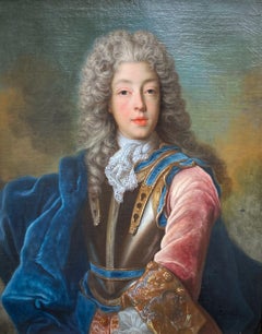 Antique Portrait Johann Theodor Bavaria, Son of Prince Elector, by Joseph Vivien, Rococo