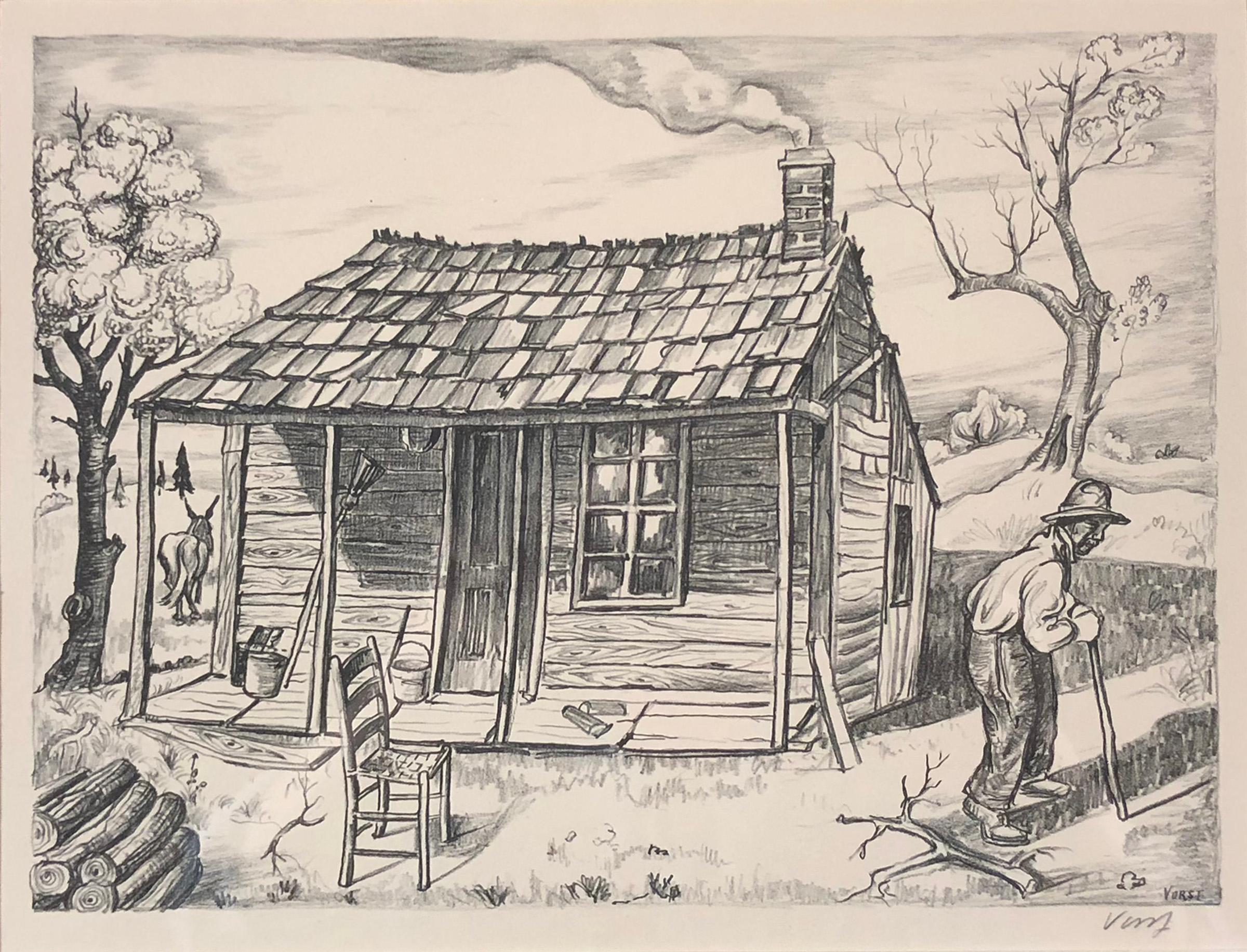 Ozark Cabin - Print by Joseph Vorst