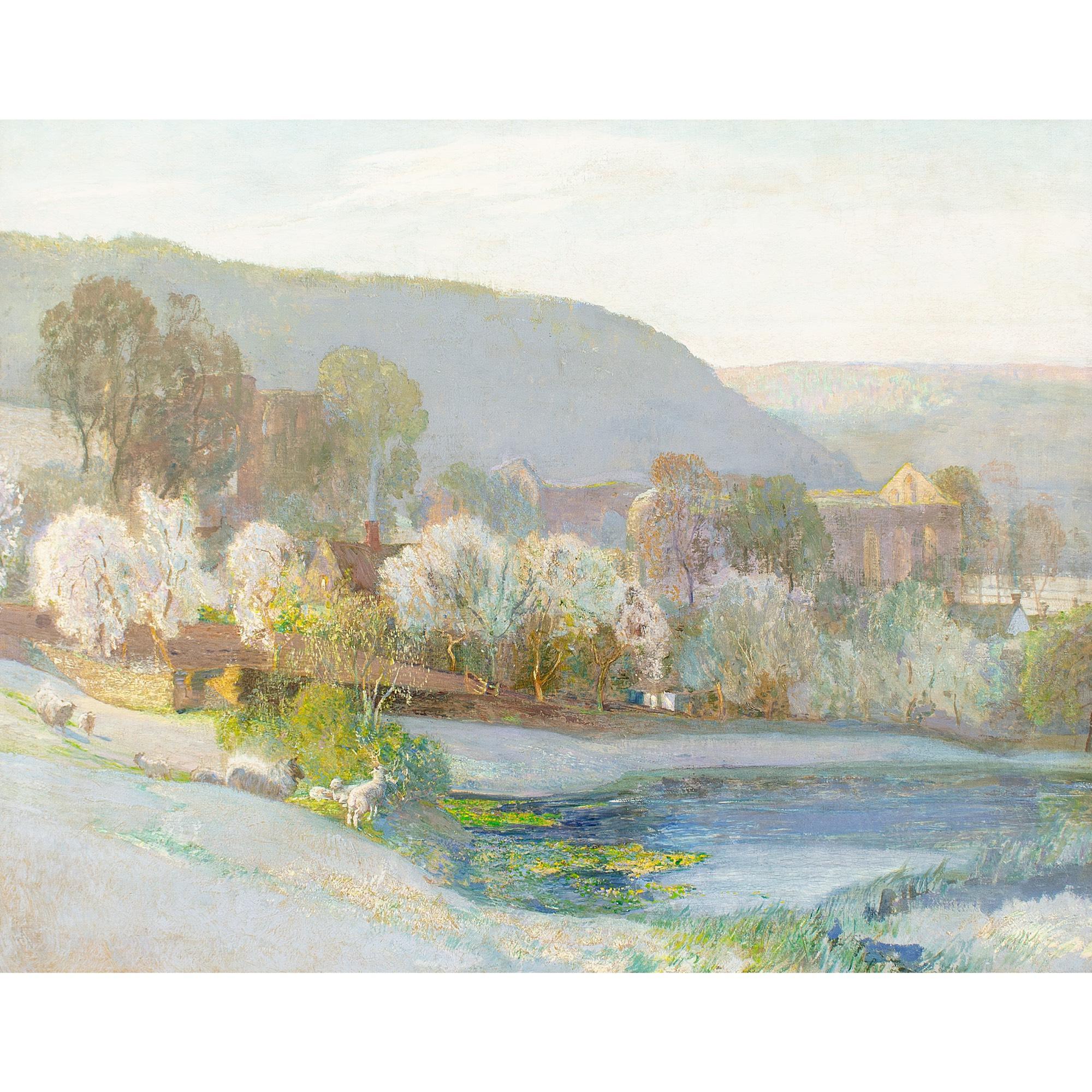 Joseph Walter West, A May Frost, Early Morning, Rievaulx, Oil Painting For Sale 1