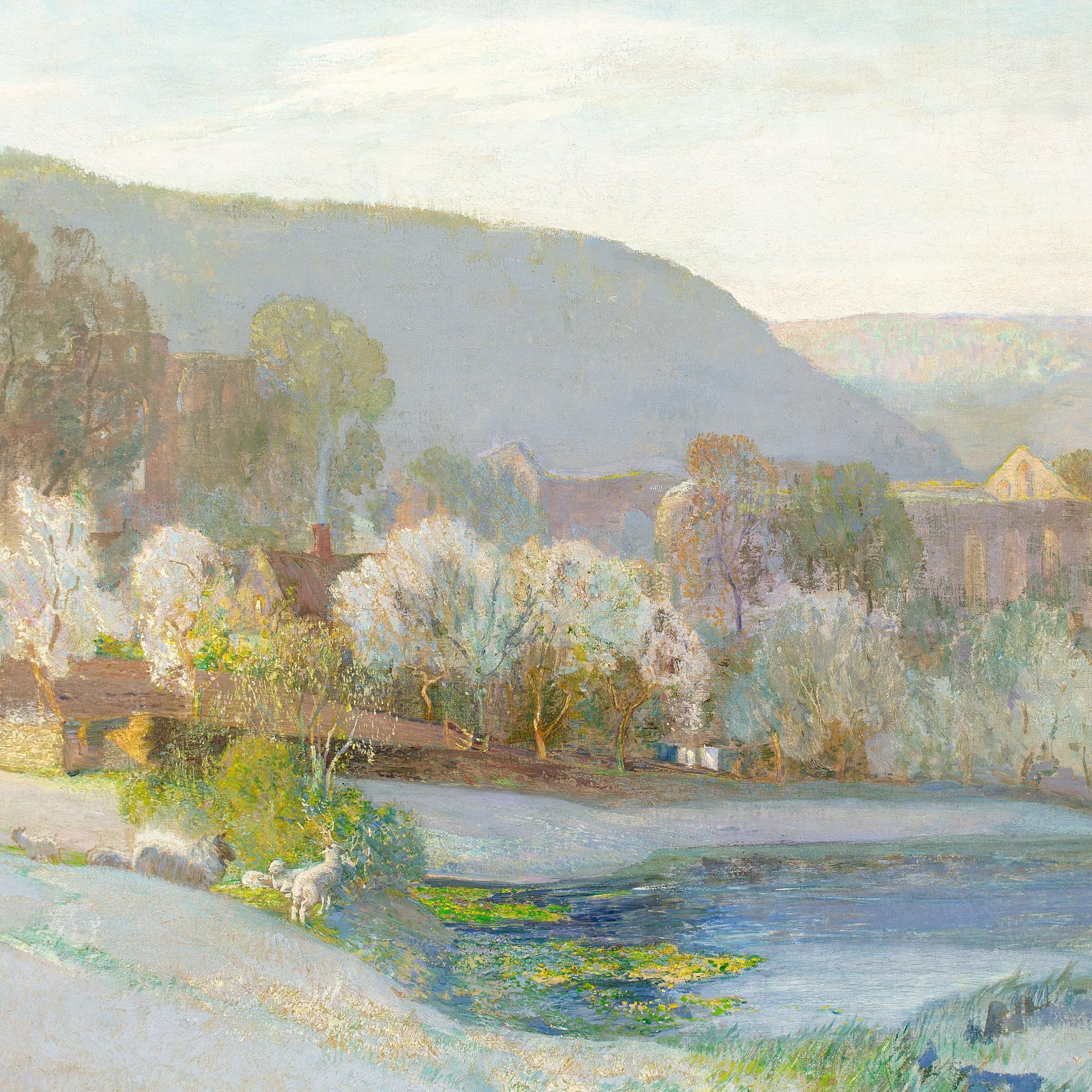 Joseph Walter West, A May Frost, Early Morning, Rievaulx, Oil Painting For Sale 4