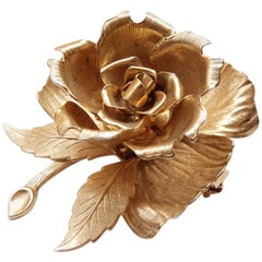 Joseph Warner Vintage Rose Mechanical Brooch 1960s