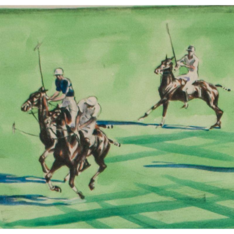 Classic colour print by Joseph Golinkin (1896-1977) of the US vs England at the International Polo Cup

Art Sz: 10 1/4