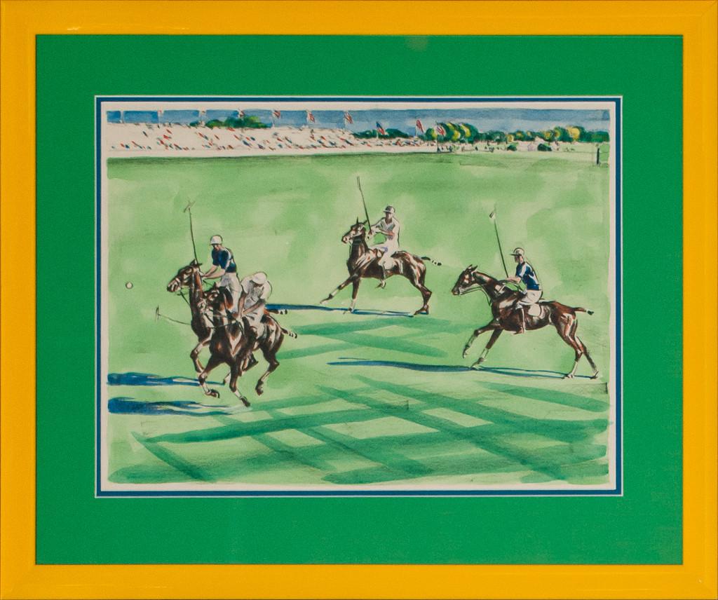 "Four Polo Players At The International Cup" - Print by Joseph Webster Golinkin