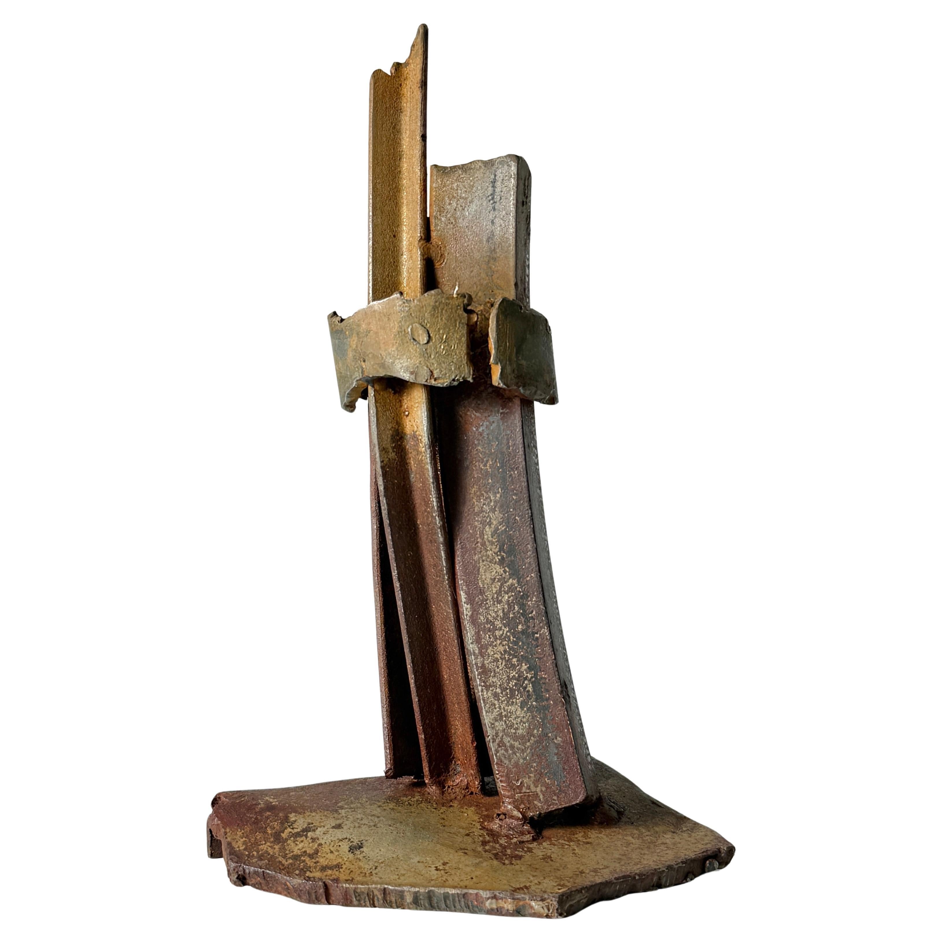 Joseph Wesner Industrial Modern Welded Steel Abstract Tabletop Sculpture