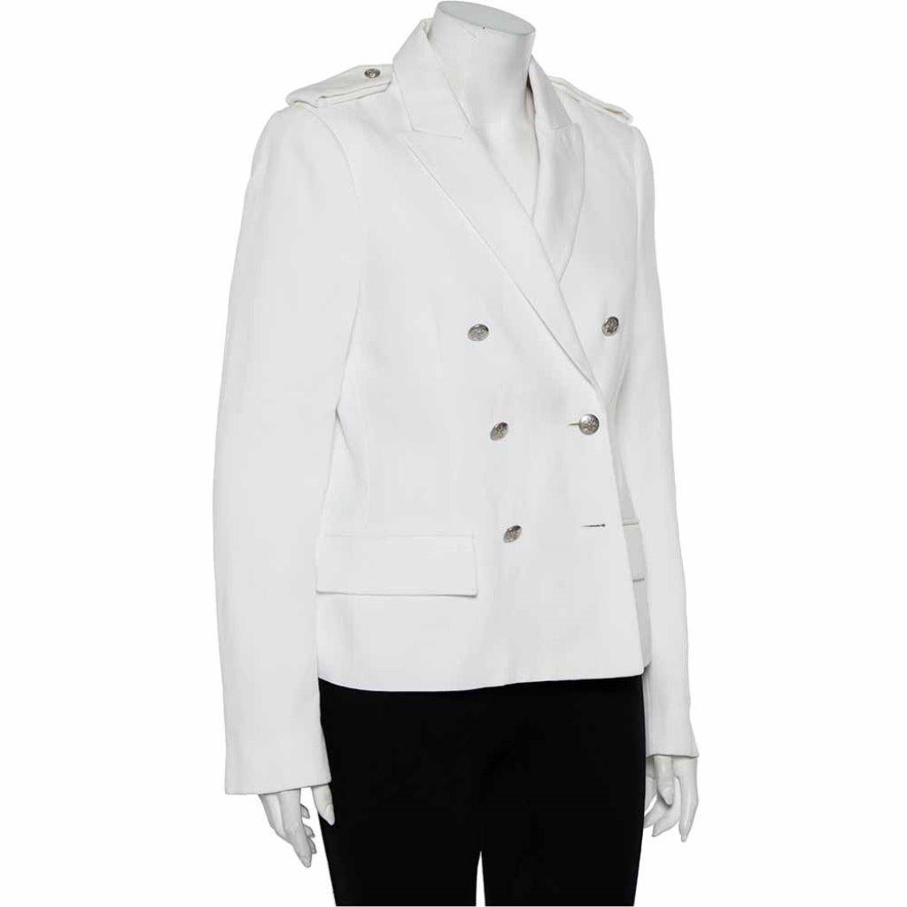 white cotton blazer