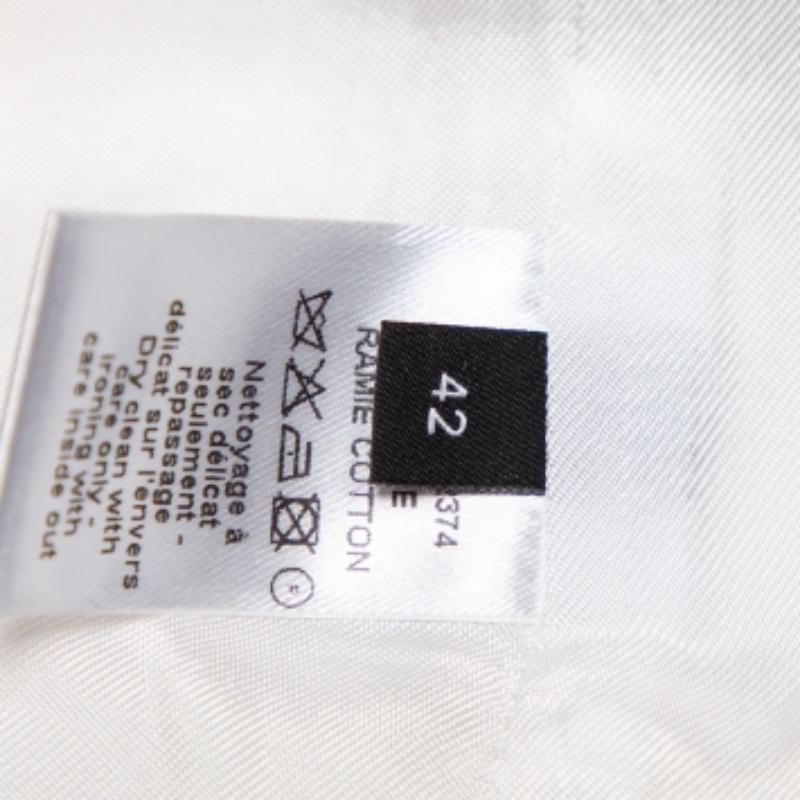 Joseph White Cotton & Ramie Double Breasted Yvette Blazer L In condizioni buone in vendita a Dubai, Al Qouz 2