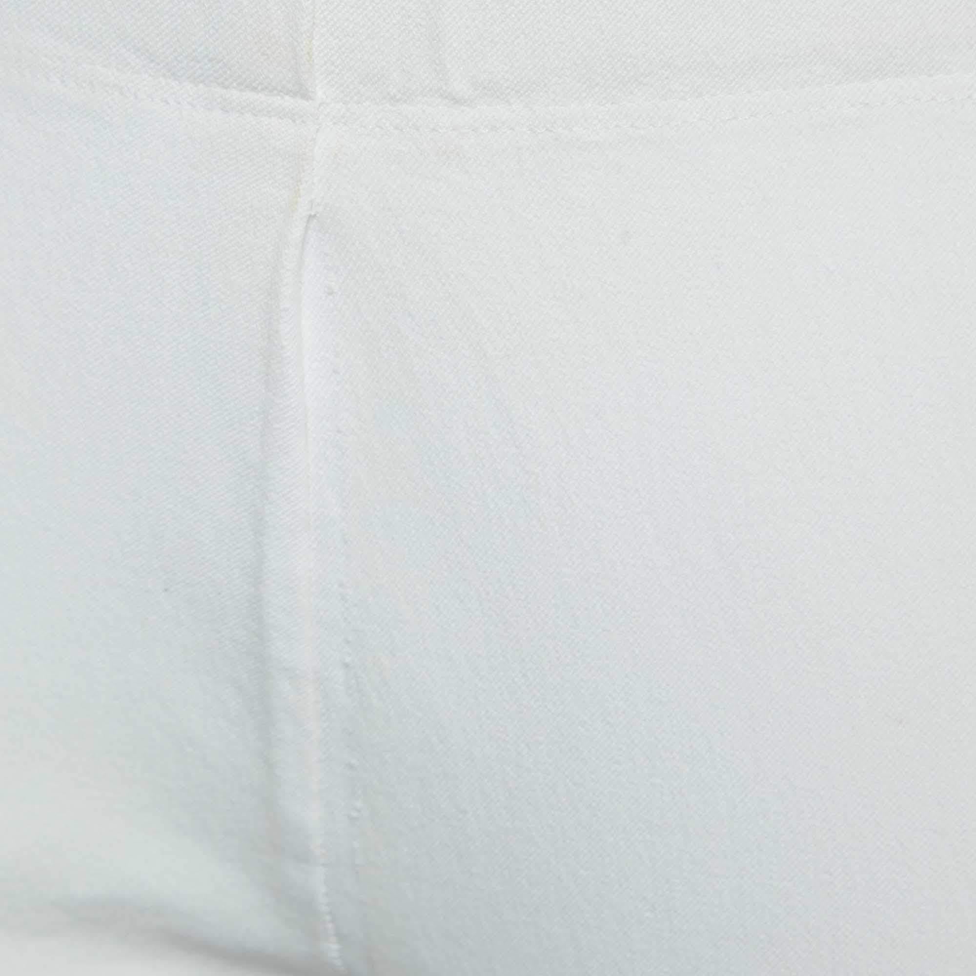 Gray Joseph White Stretch Gabardine Tight Fit Leggings M
