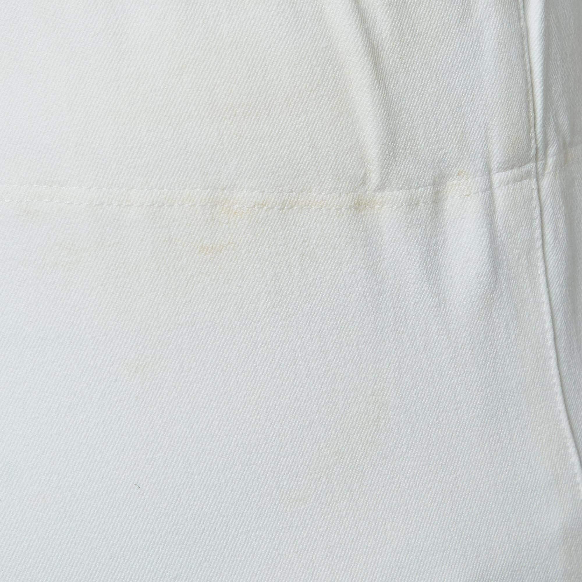 Joseph White Stretch Gabardine Tight Fit Leggings M 1