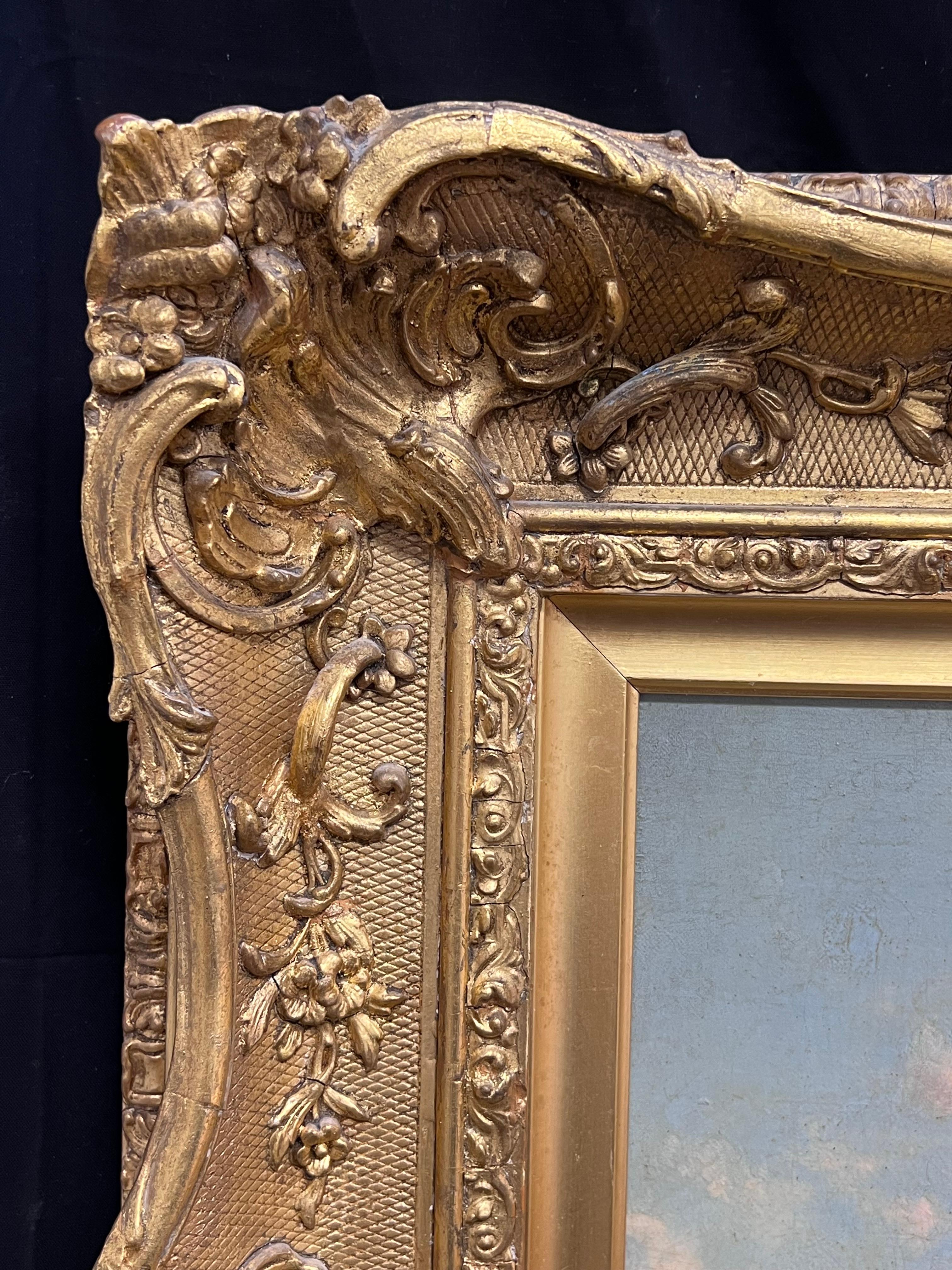 Olio britannico del 1850 di grandi dimensioni Paesaggio rurale panoramico Pecore e mulini a vento 5