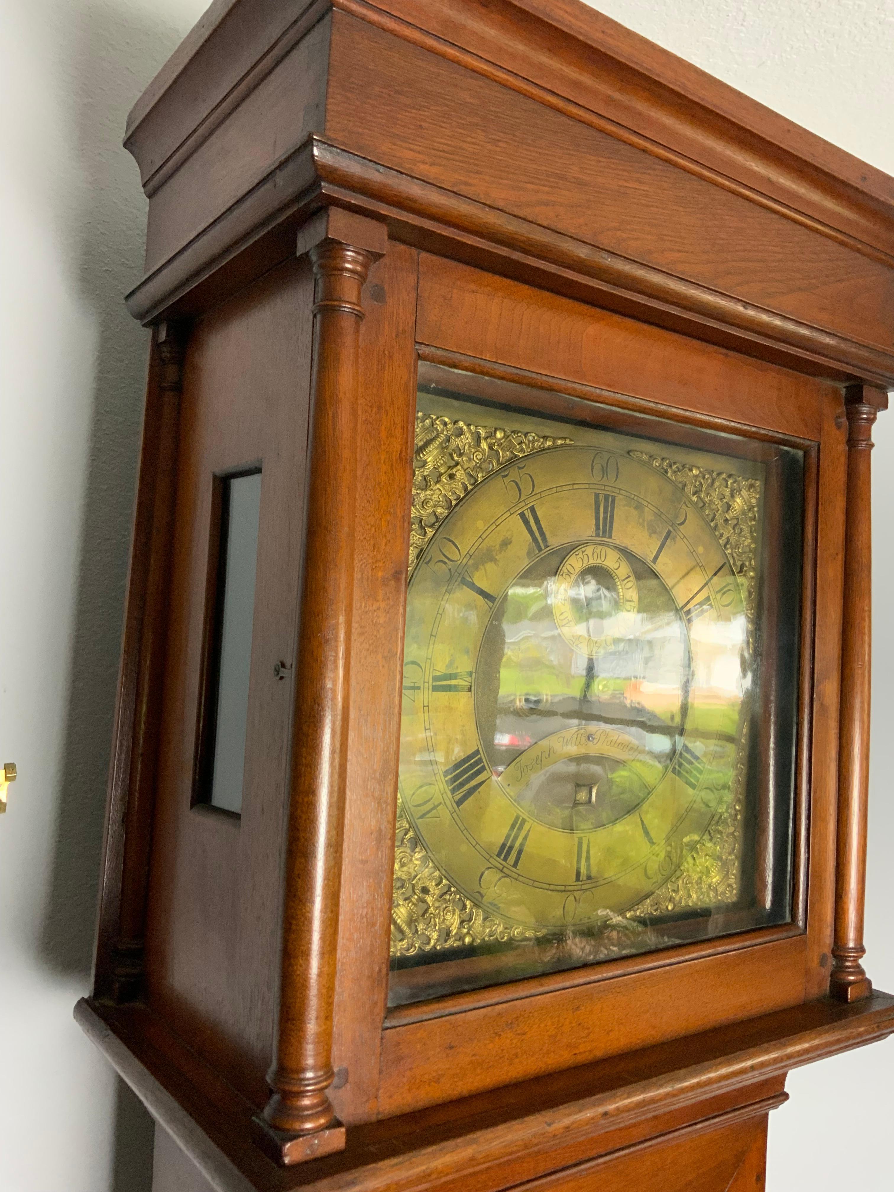 American Colonial Joseph Wills Long Case Clock